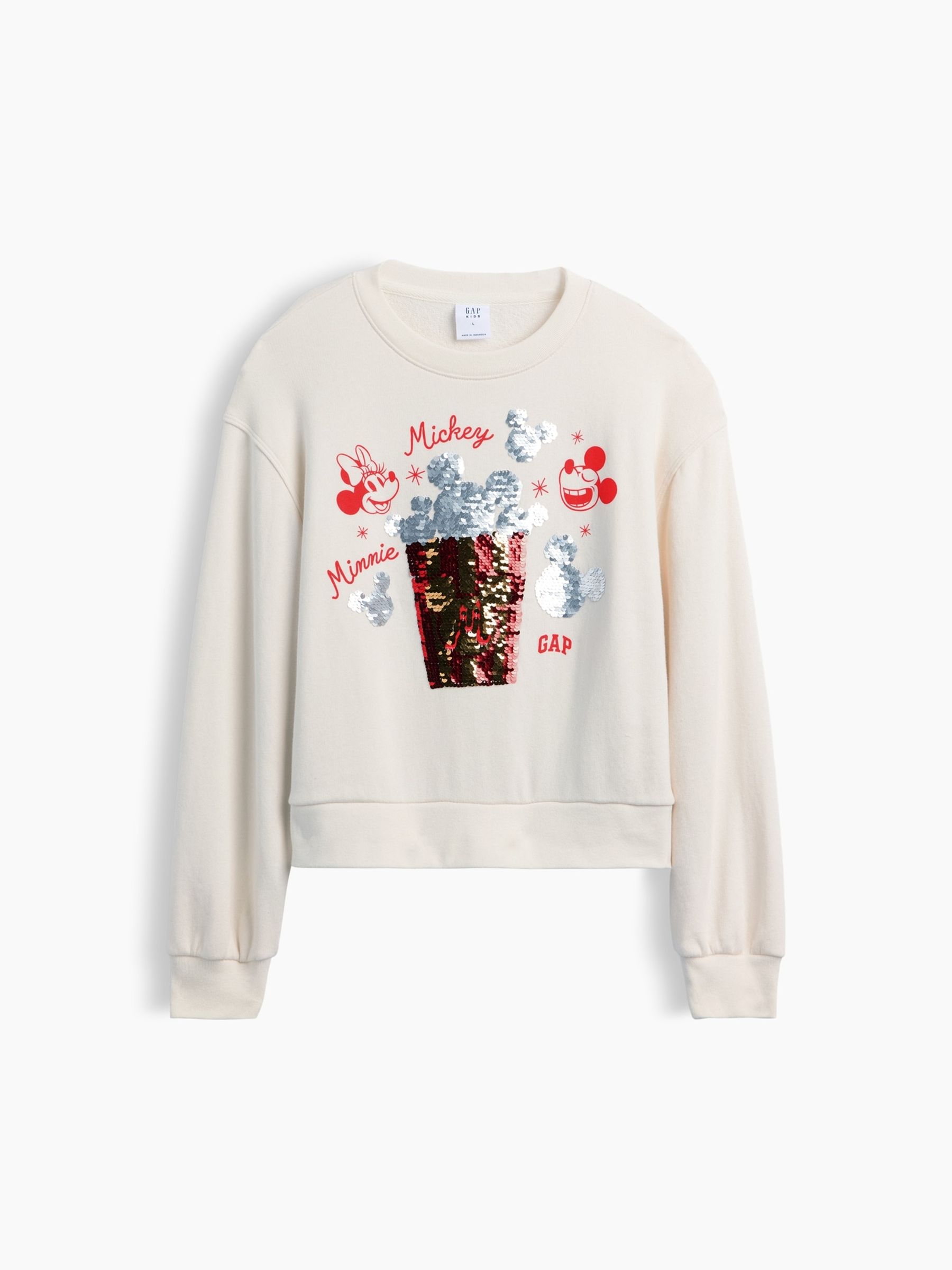 Cream Disney Relaxed Flip-Sequin Wedge Sweatshirt - Image 4 of 5