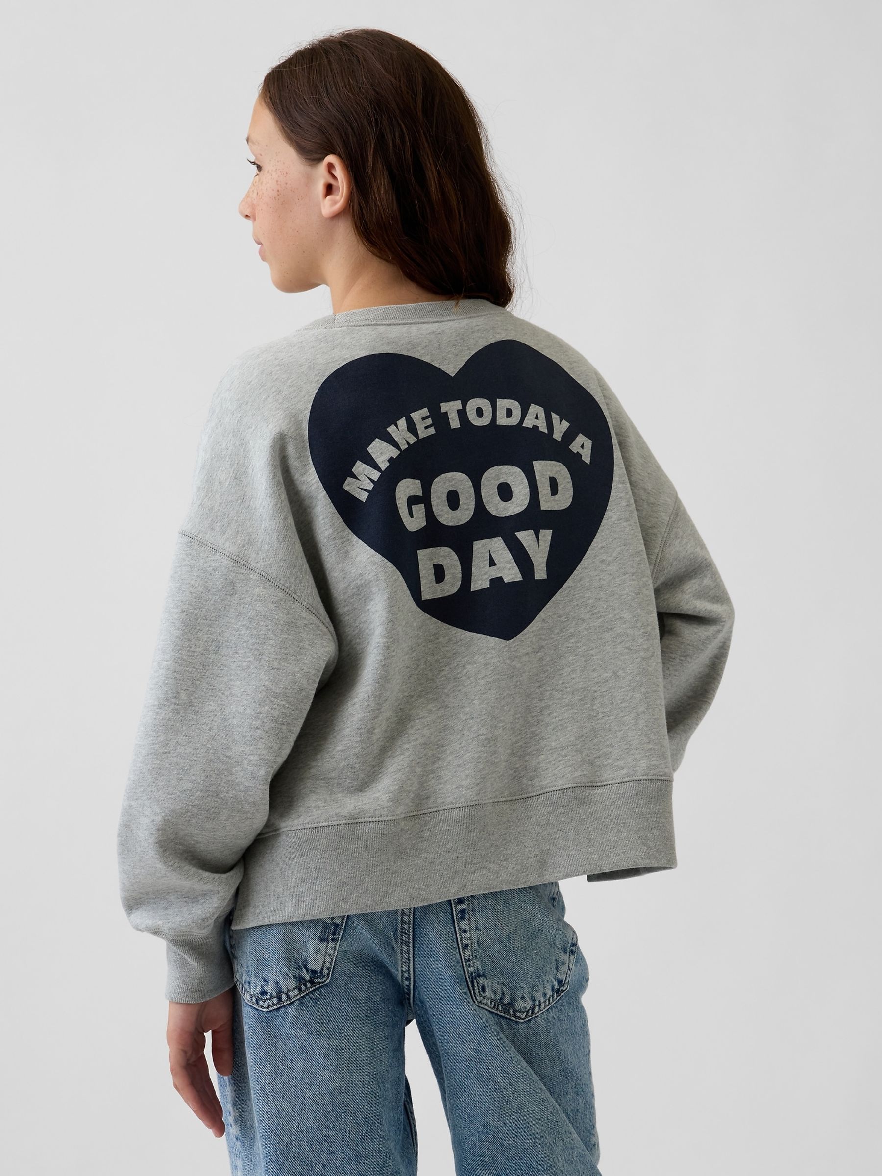 Grey Vintage Soft Oversized Split-Hem Sweatshirt - Image 2 of 4