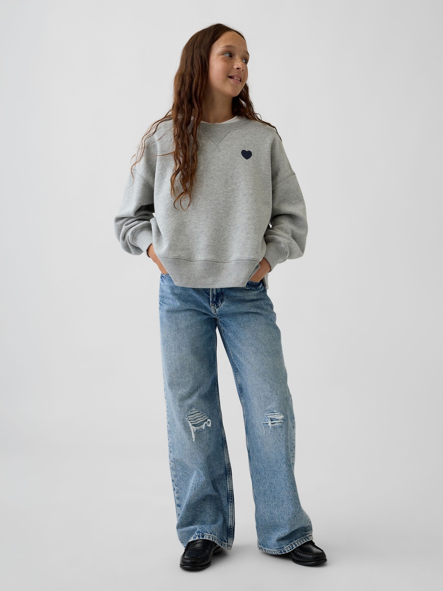 Grey Vintage Soft Oversized Split-Hem Sweatshirt - Image 3 of 4