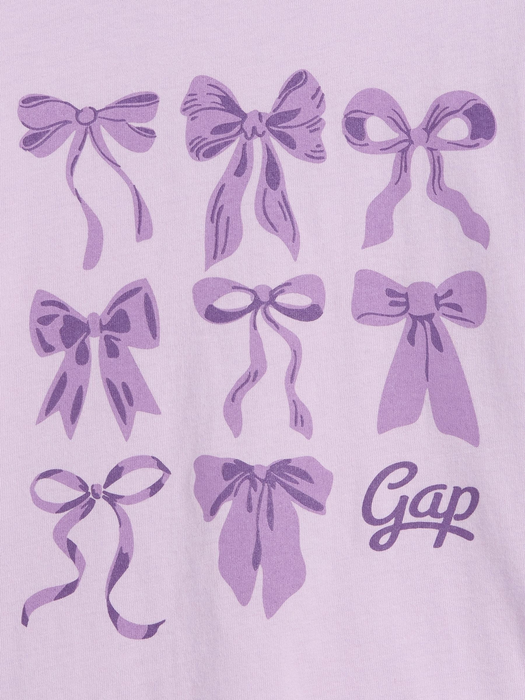 Lilac Bows Graphic Long Sleeve T-Shirt - Image 3 of 3 Lilac Bows Graphic Long Sleeve T-Shirt - Image 3 of 3
