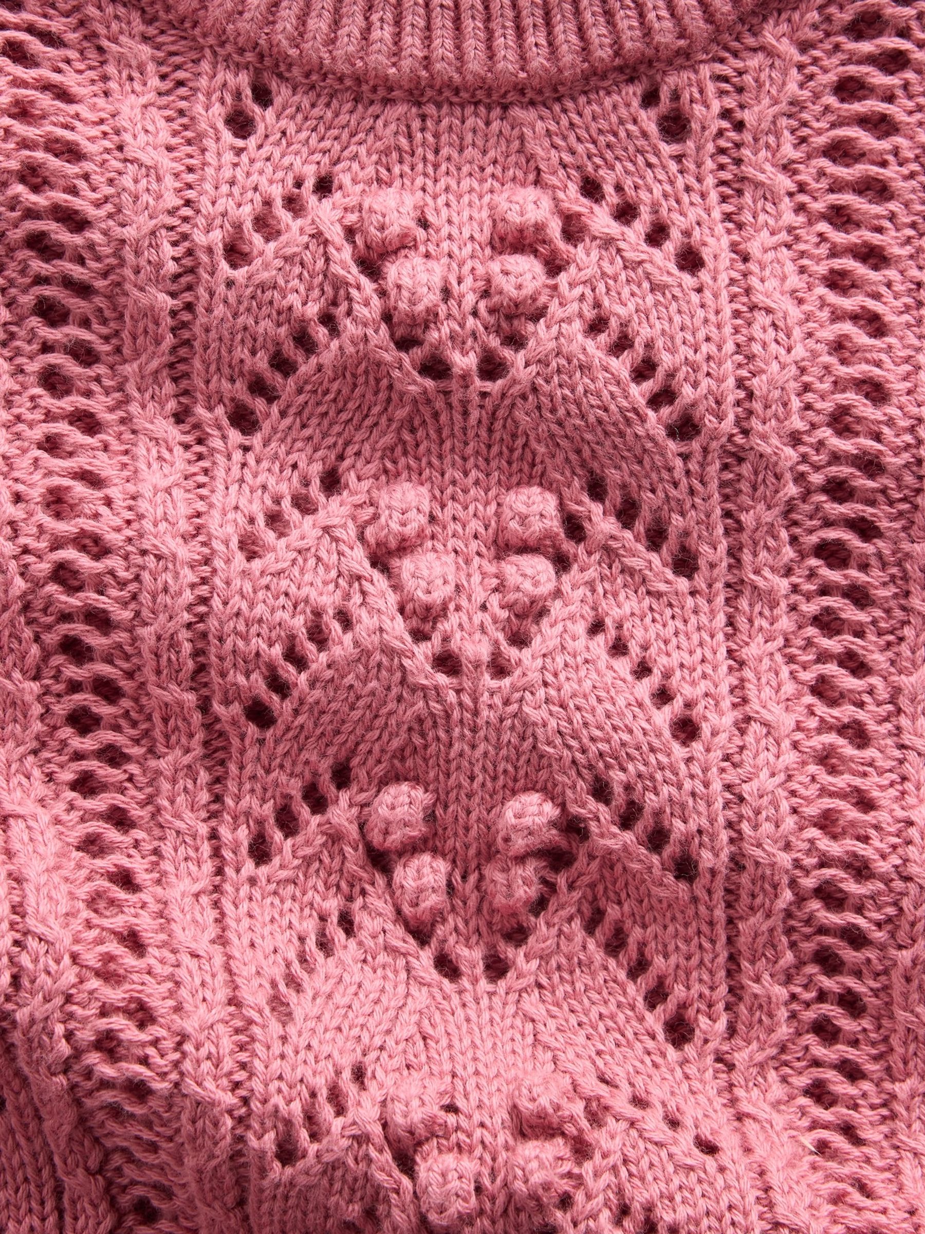 Pink Textured Crew Neck Jumper - Image 3 of 3 Pink Textured Crew Neck Jumper - Image 3 of 3