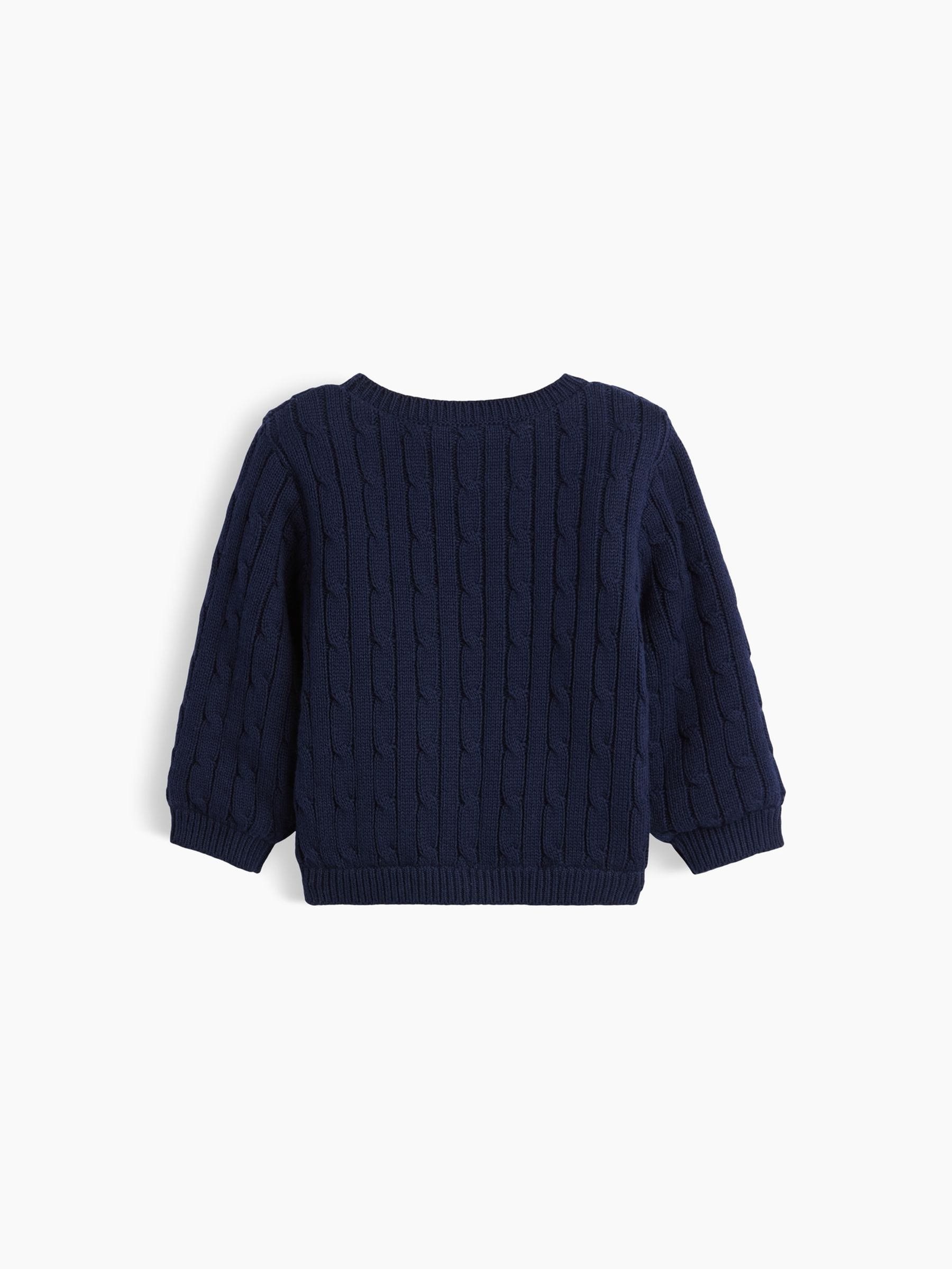 Navy Sherpa-Lined Cable-Knit Cardigan - Image 2 of 2