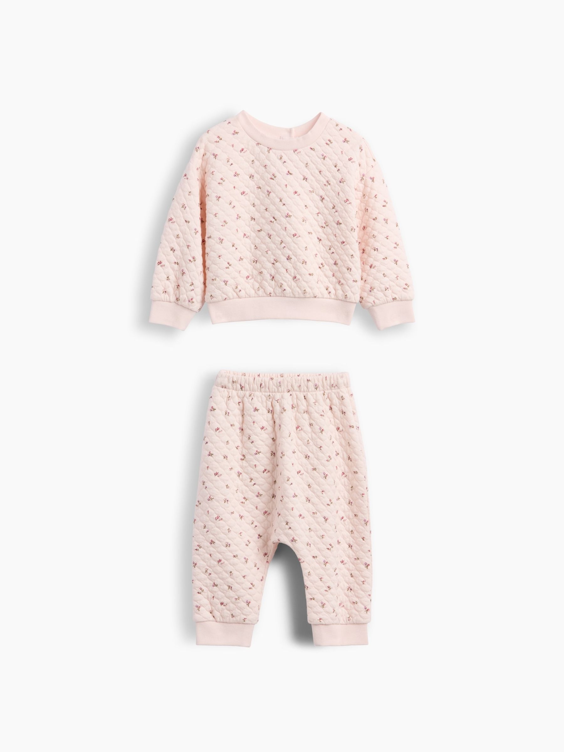 Pink Floral Quilted Outfit Set - Image 1 of 3