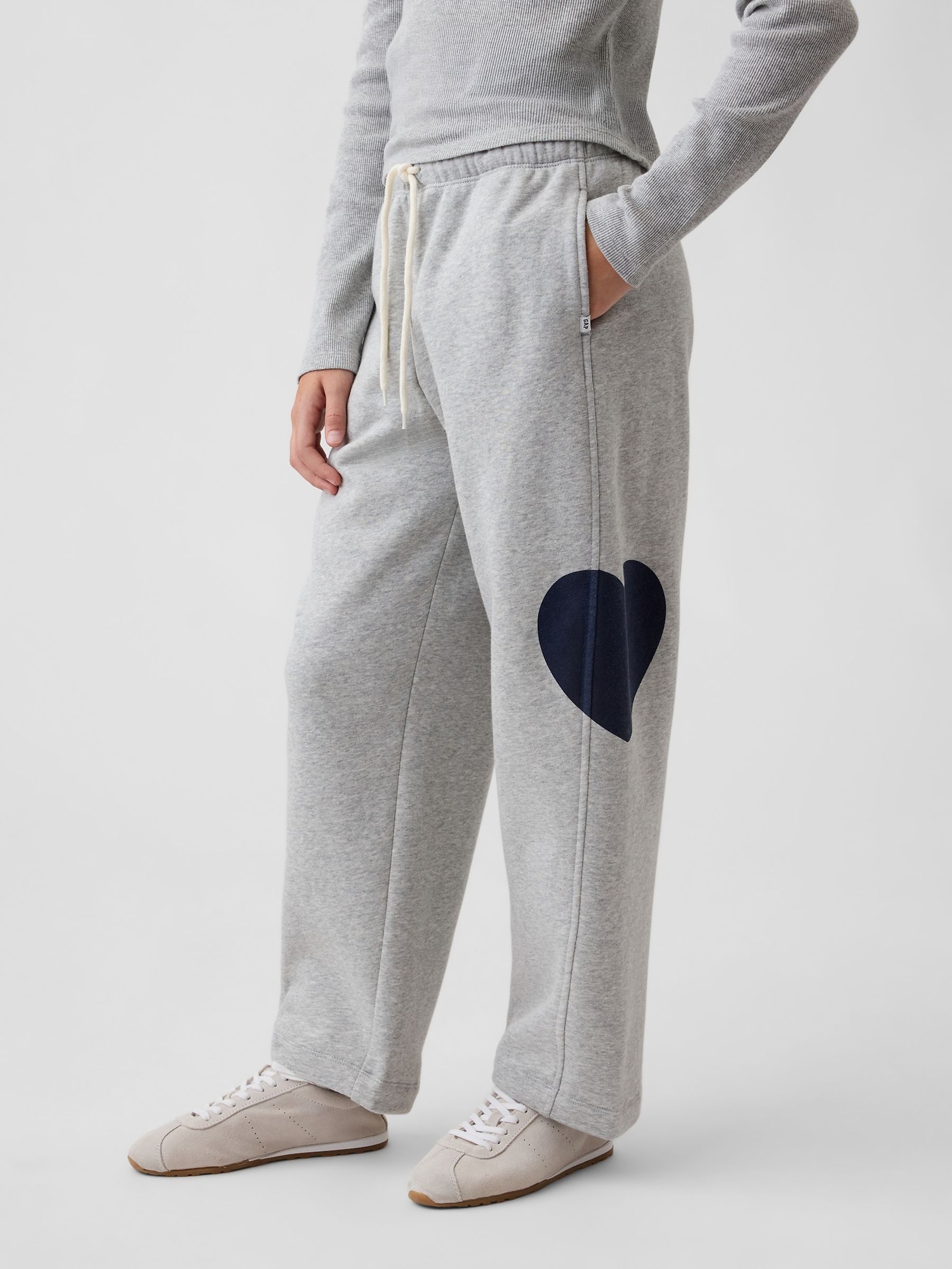 Grey Heart Vintage Soft Relaxed Barrel Joggers - Image 1 of 6