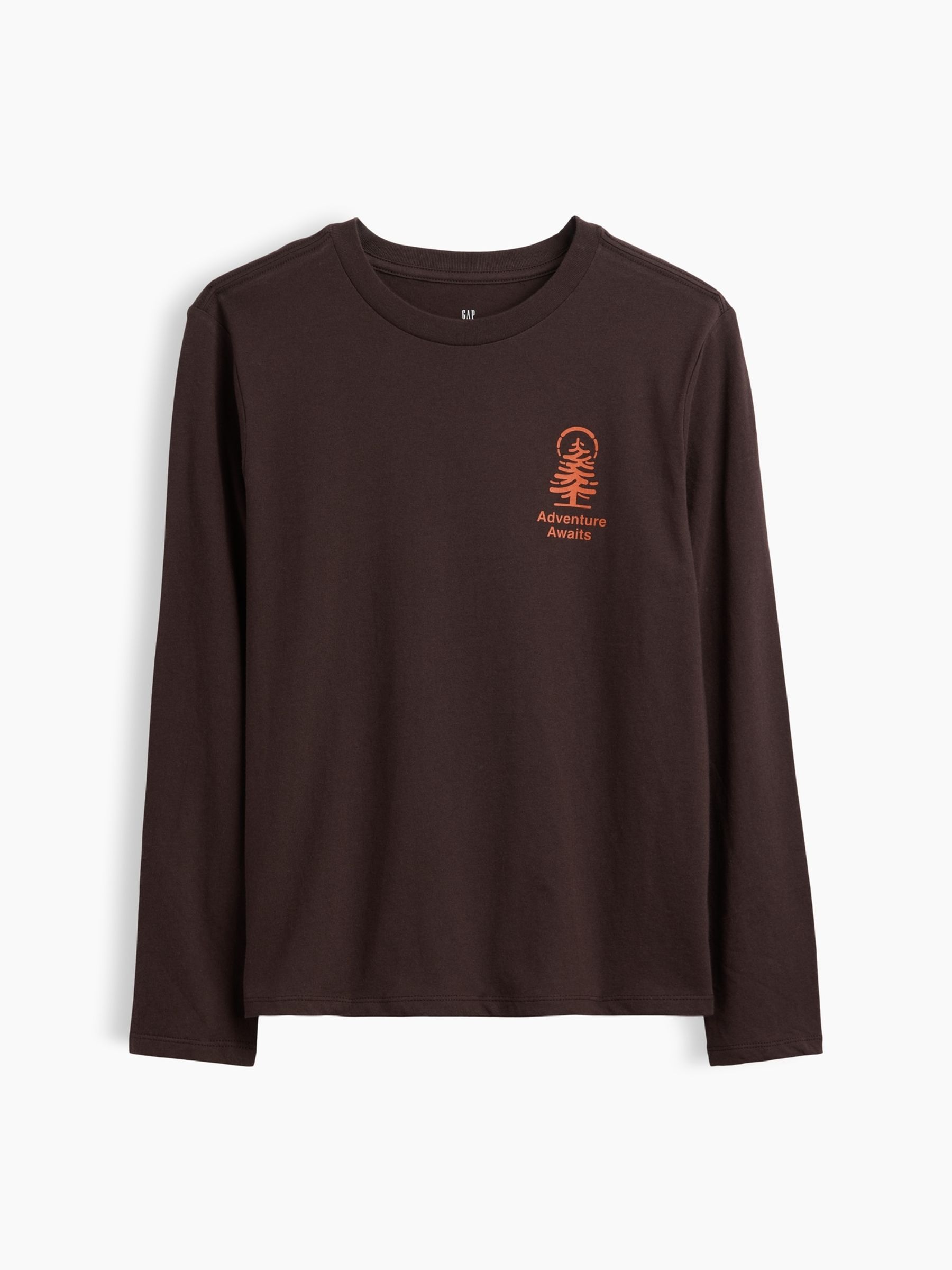 Brown Adventure Graphic Long Sleeve T-Shirt - Image 1 of 3