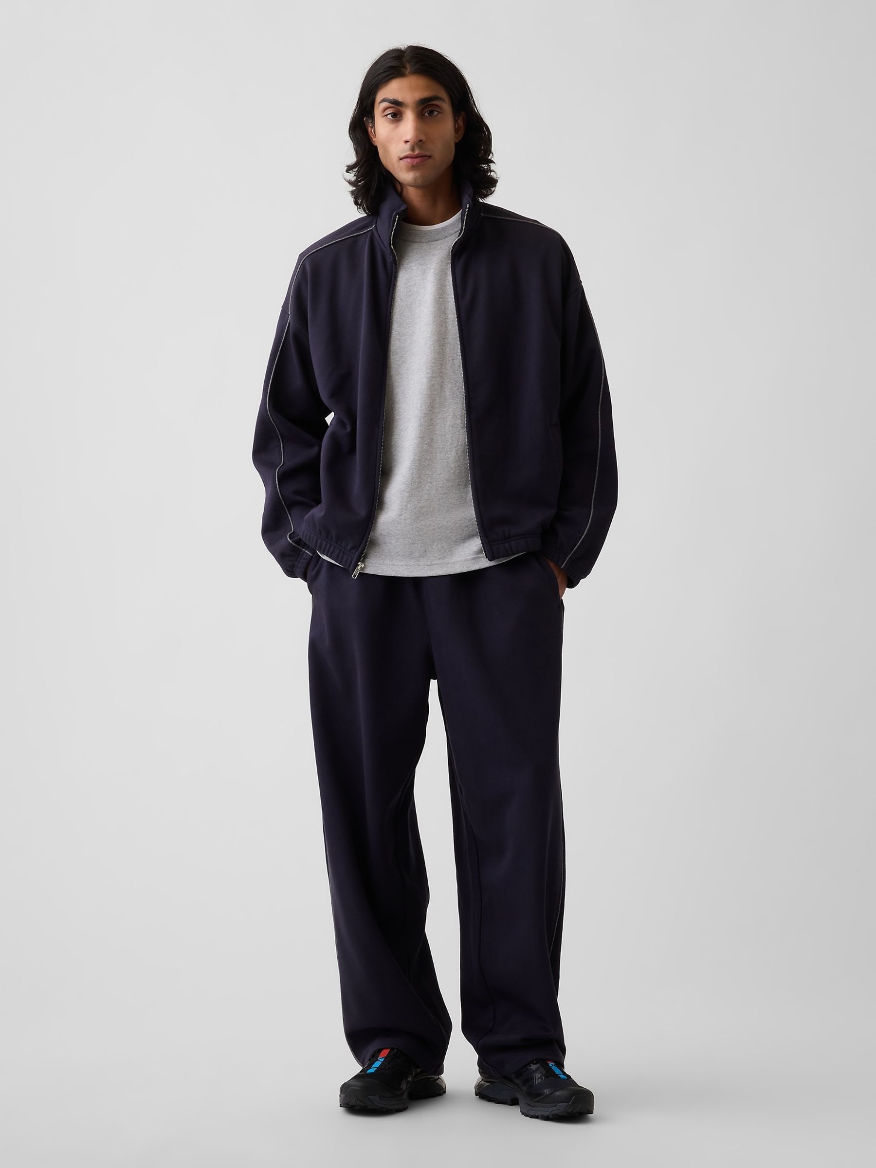 Navy Heavyweight Baggy Joggers - Image 3 of 4