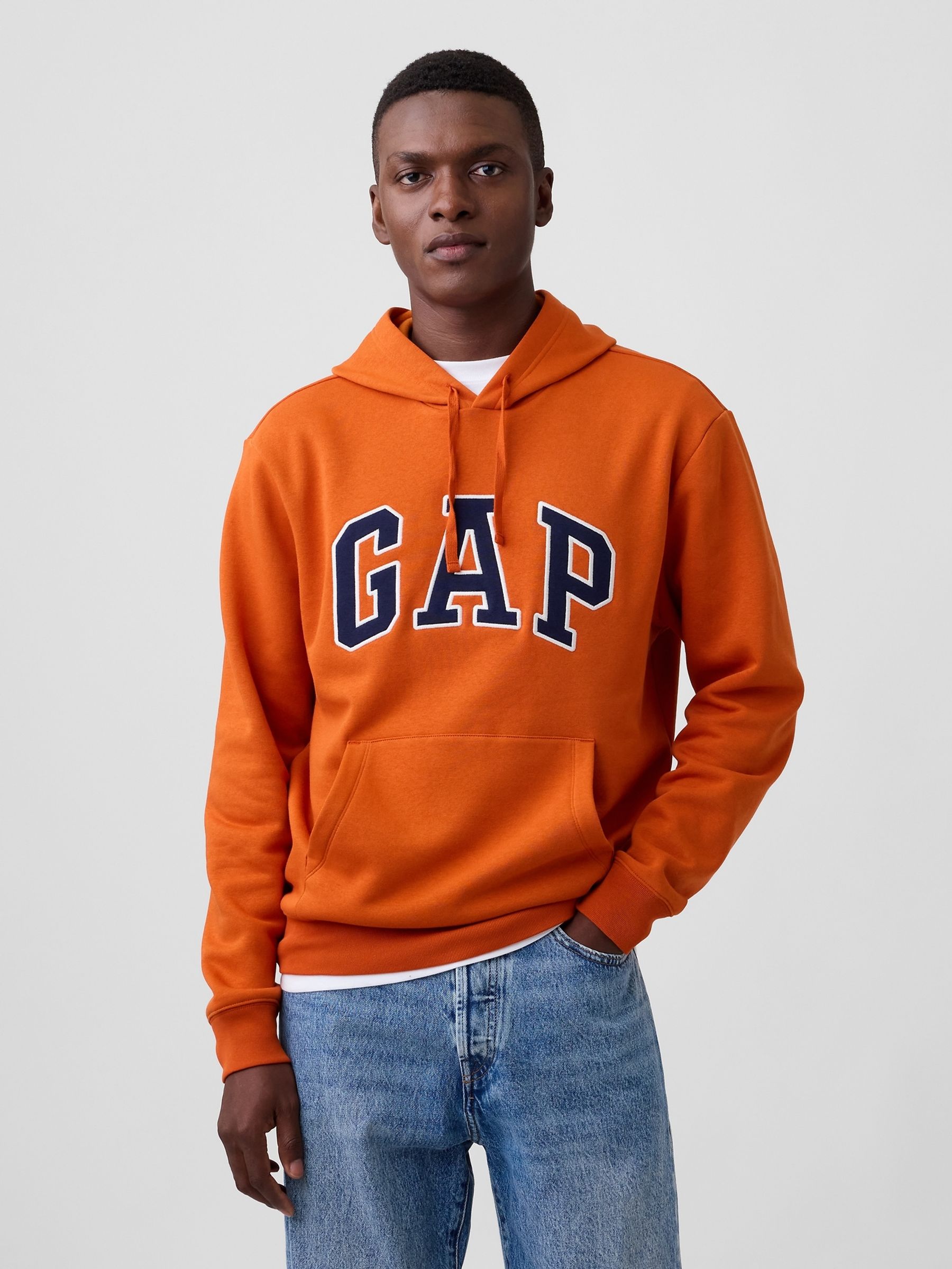 Orange Relaxed Logo Hoodie - Image 1 of 4