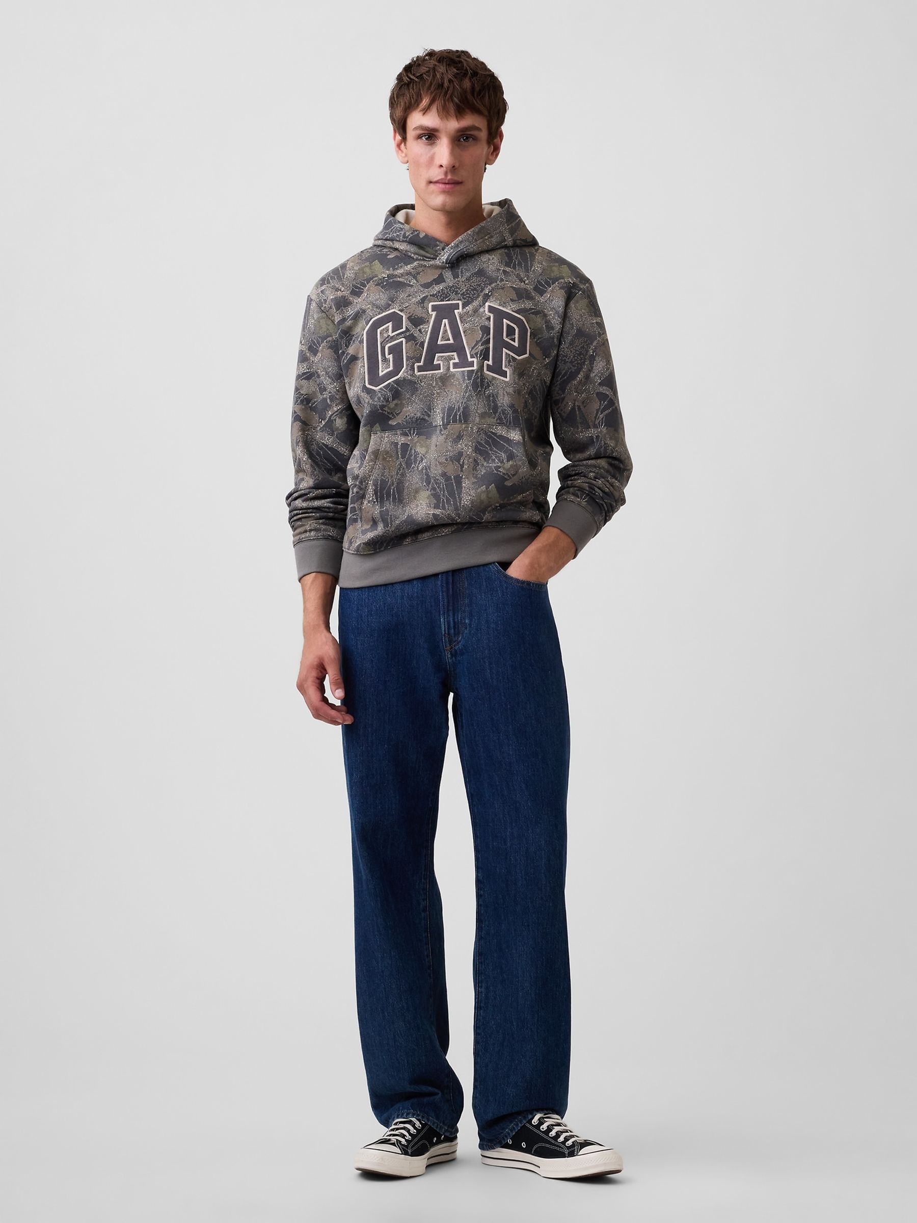 Grey Camo Relaxed Logo Hoodie - Image 3 of 4