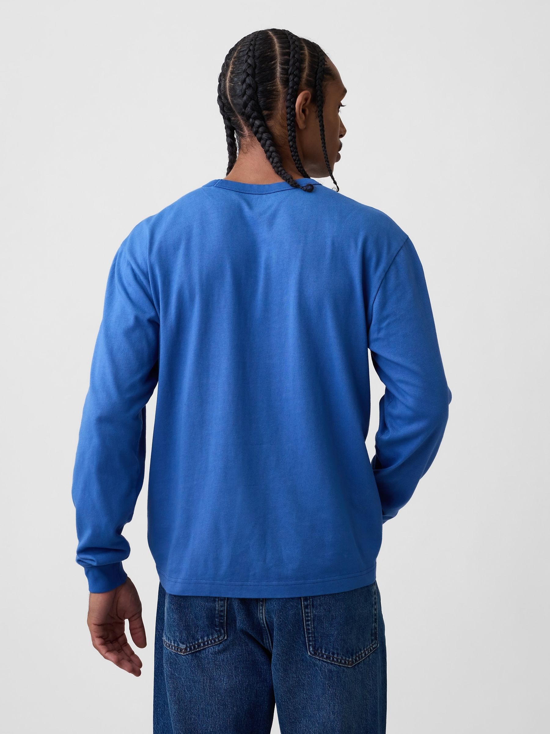 Blue Heavyweight Relaxed Long Sleeve T-Shirt - Image 2 of 4