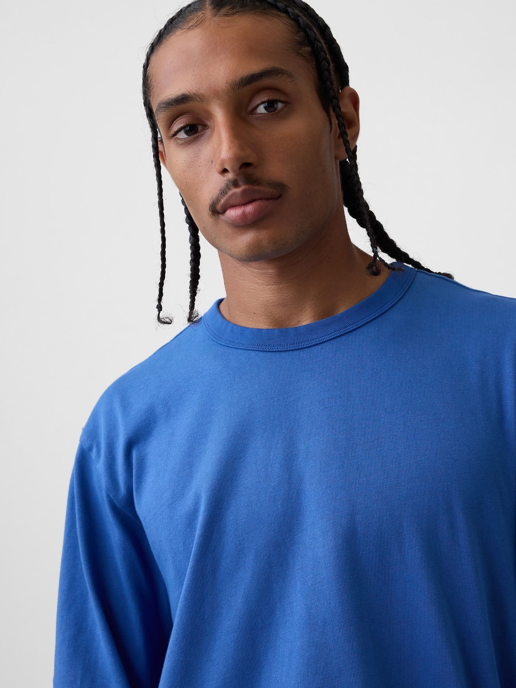 Blue Heavyweight Relaxed Long Sleeve T-Shirt - Image 4 of 4