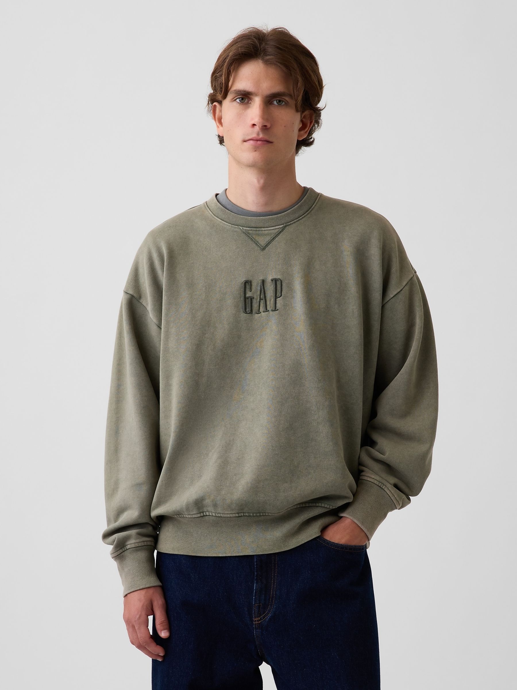 Green Heavyweight Oversized Logo Sweatshirt - Image 1 of 4