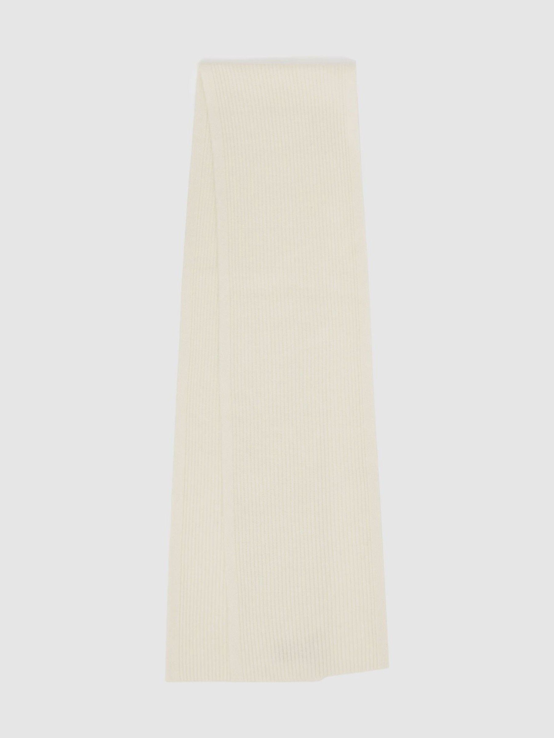 Ribbed Merino Scarf in Off White - Image 1 of 4
