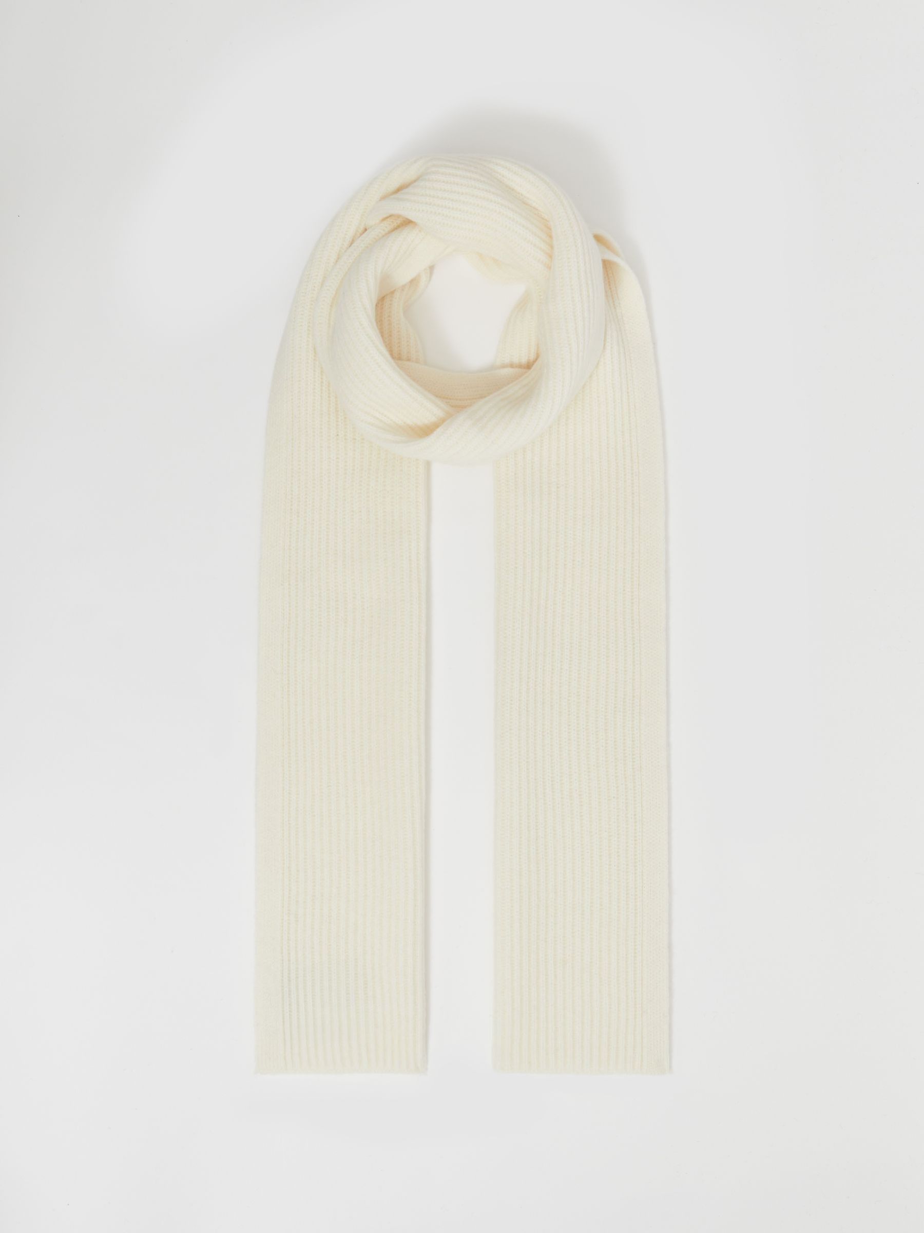 Ribbed Merino Scarf in Off White - Image 3 of 4