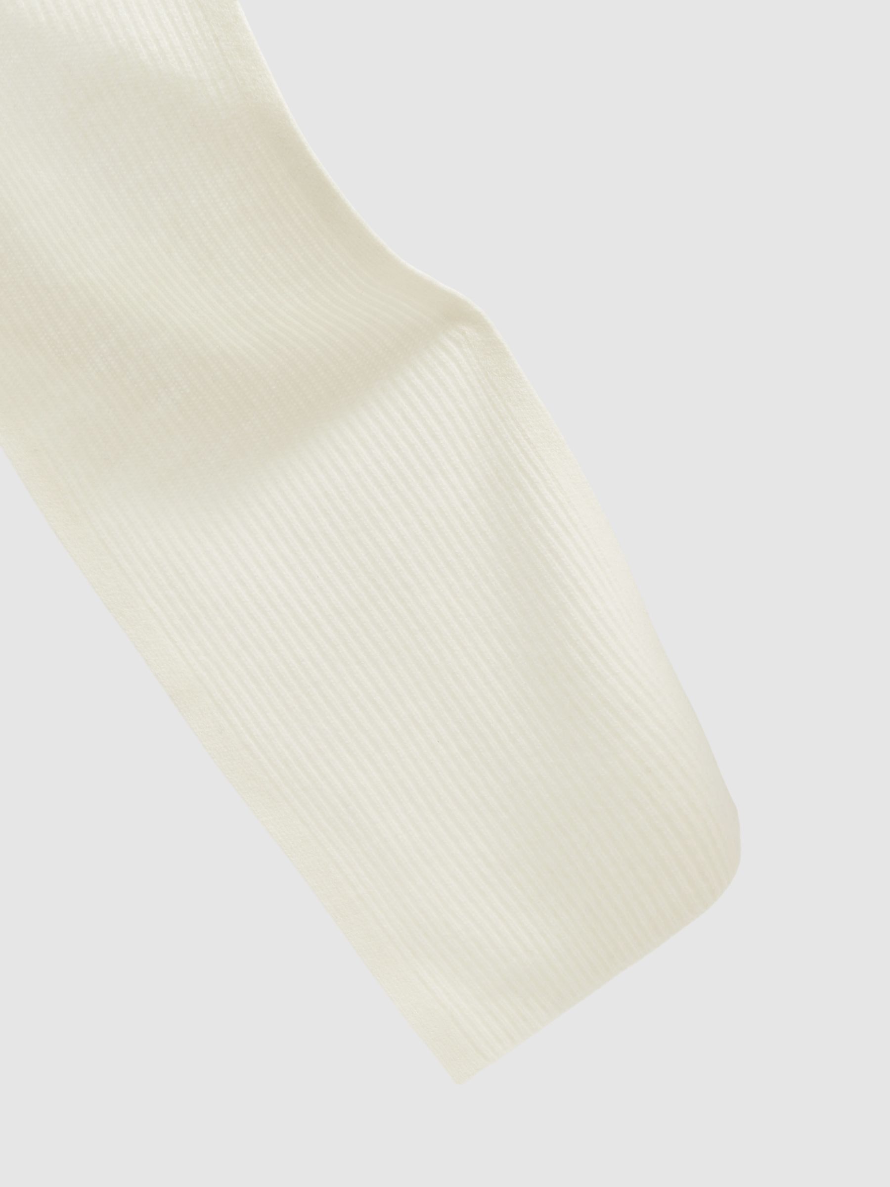 Ribbed Merino Scarf in Off White - Image 4 of 4