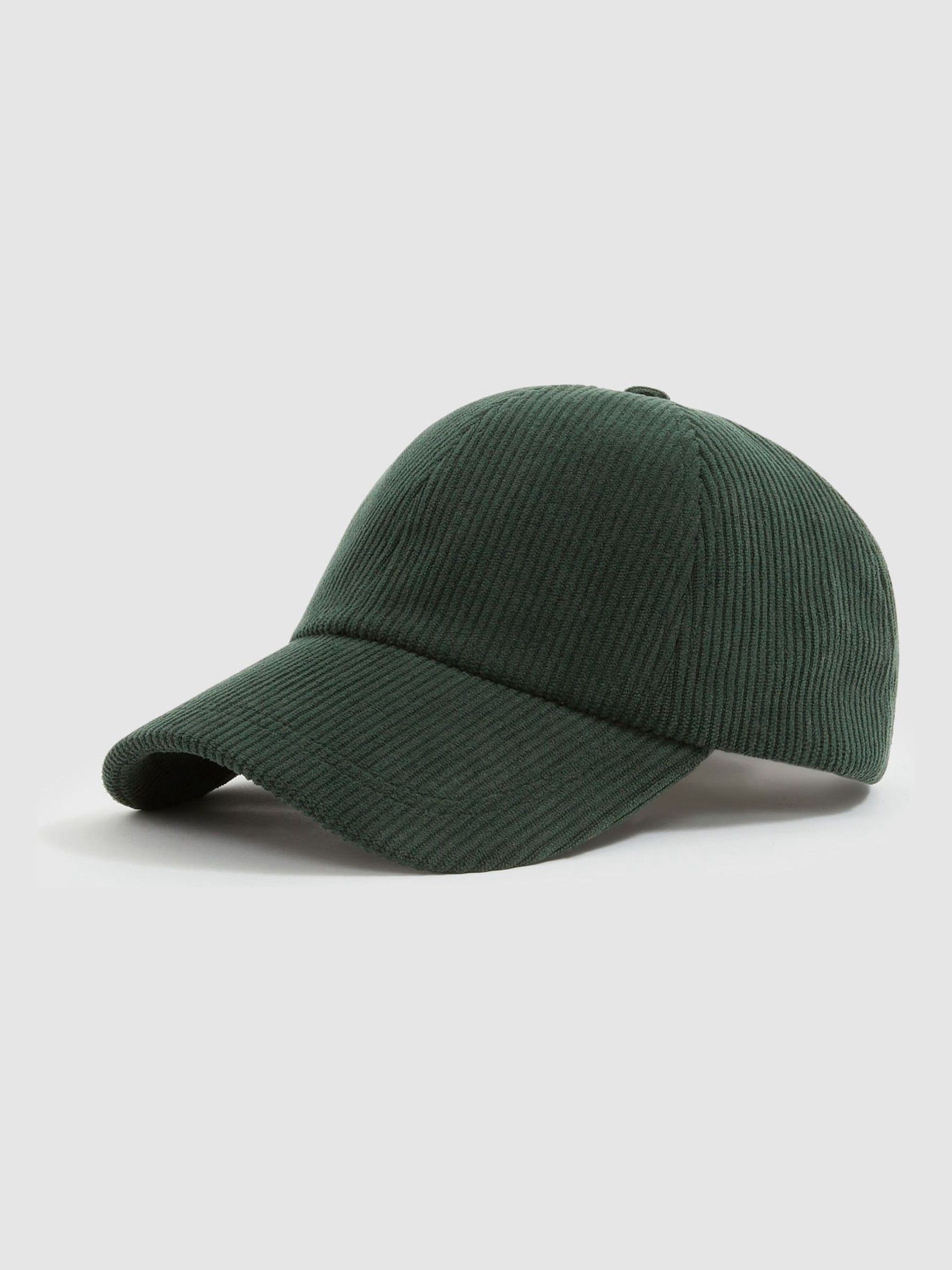 Corduroy Baseball Cap in Dark Green - Image 1 of 4
