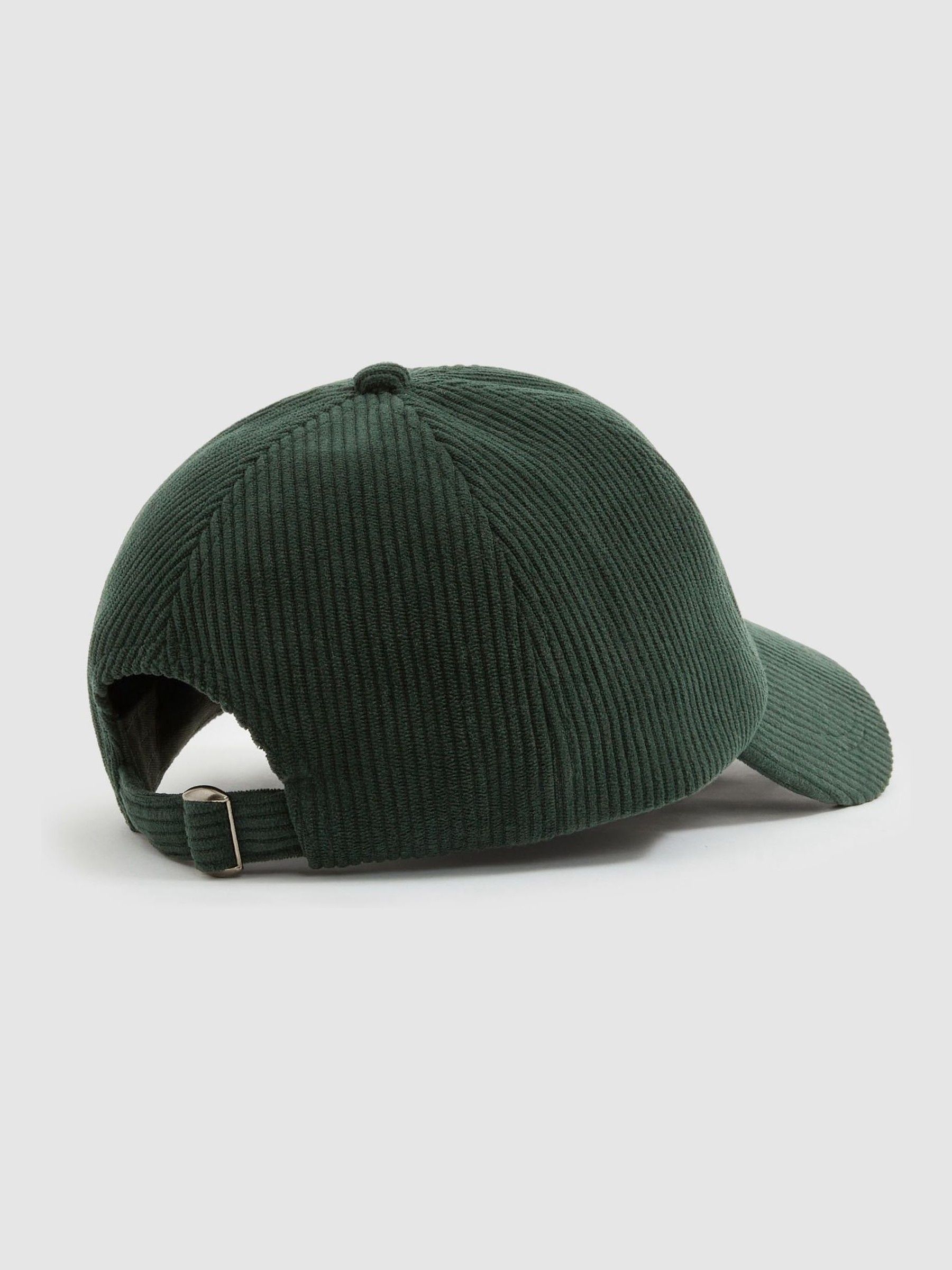 Corduroy Baseball Cap in Dark Green - Image 3 of 4