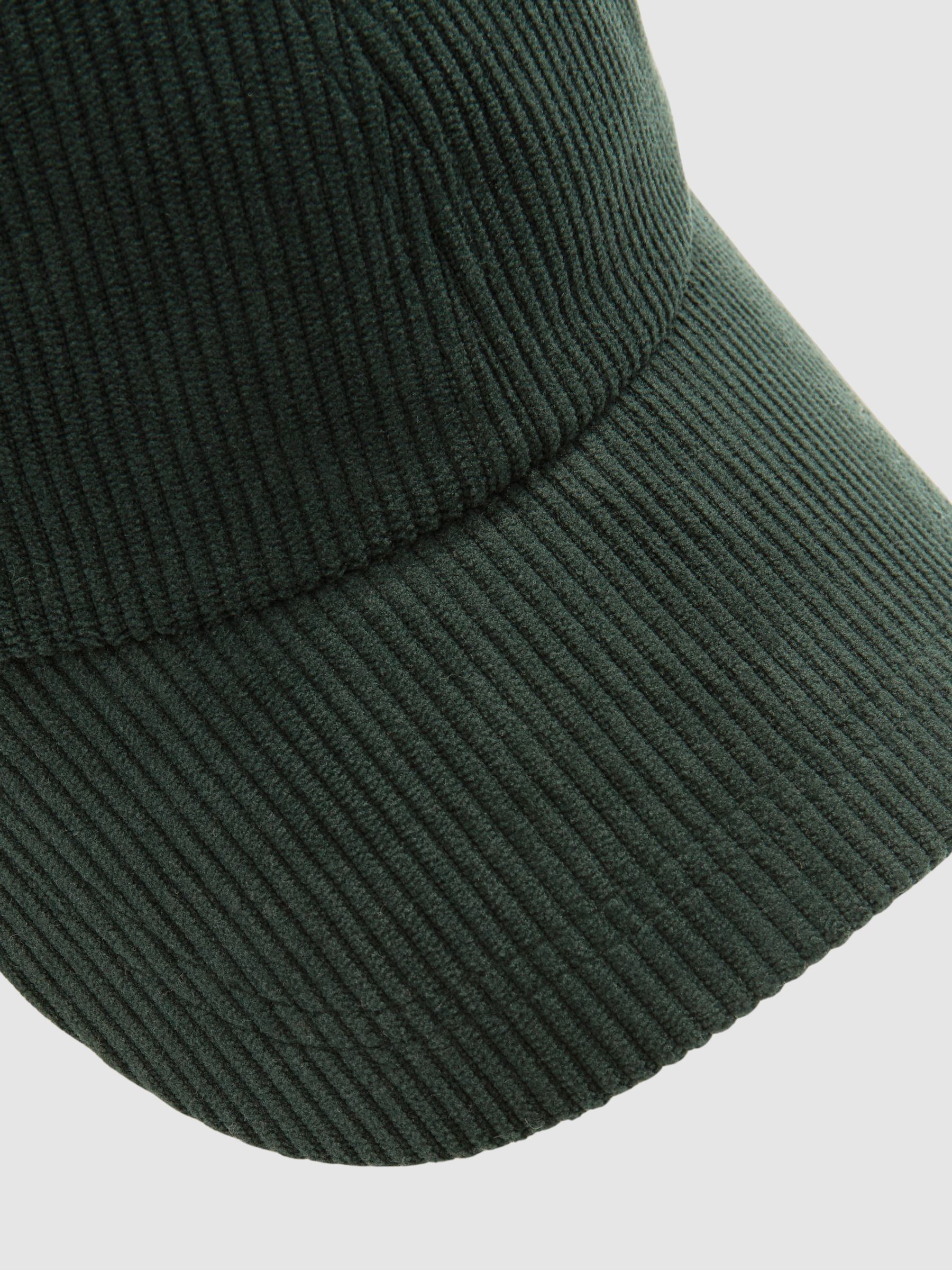 Corduroy Baseball Cap in Dark Green - Image 4 of 4