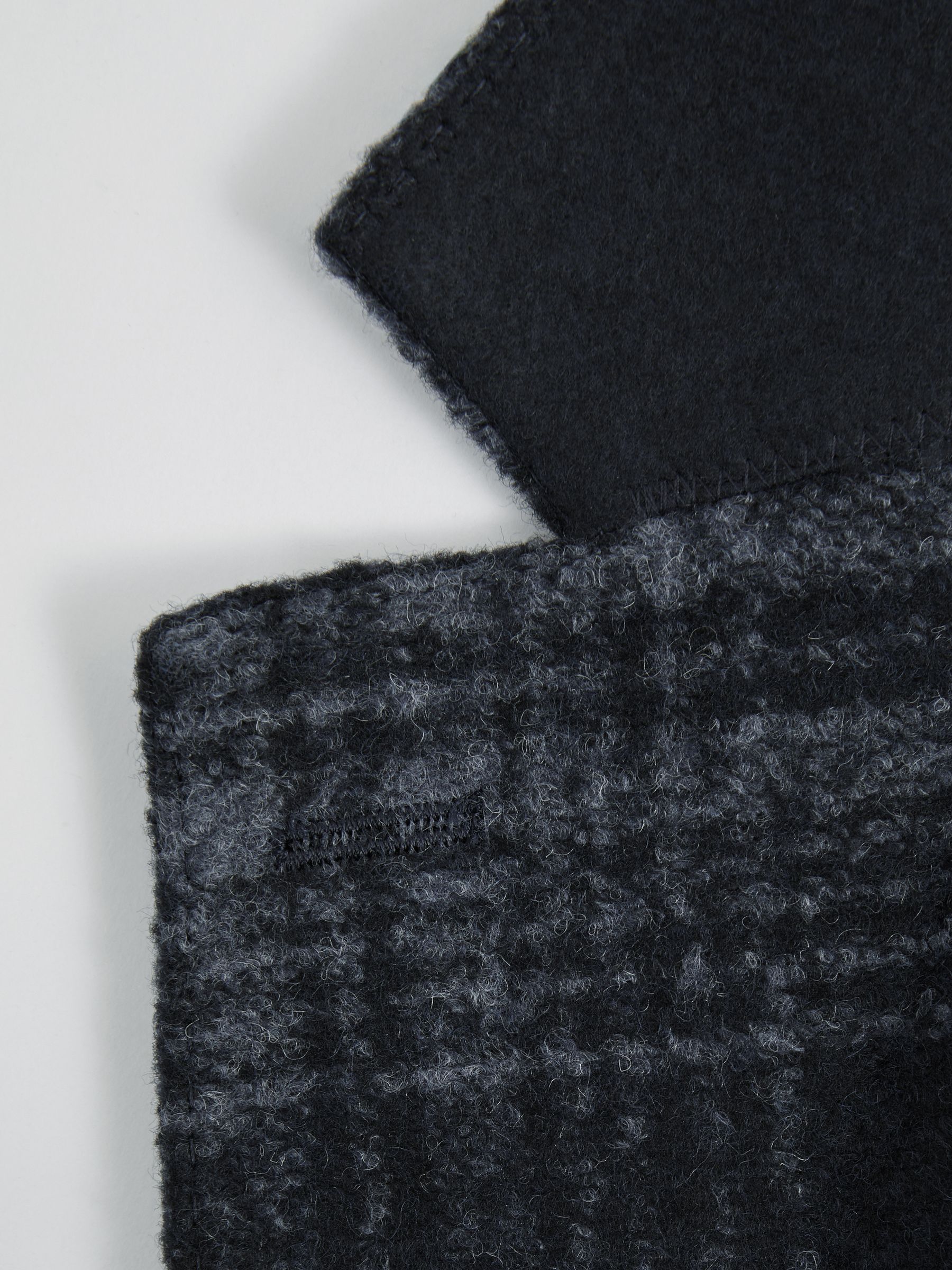 Single Breasted Checked Blazer with Wool in Navy - Image 5 of 6