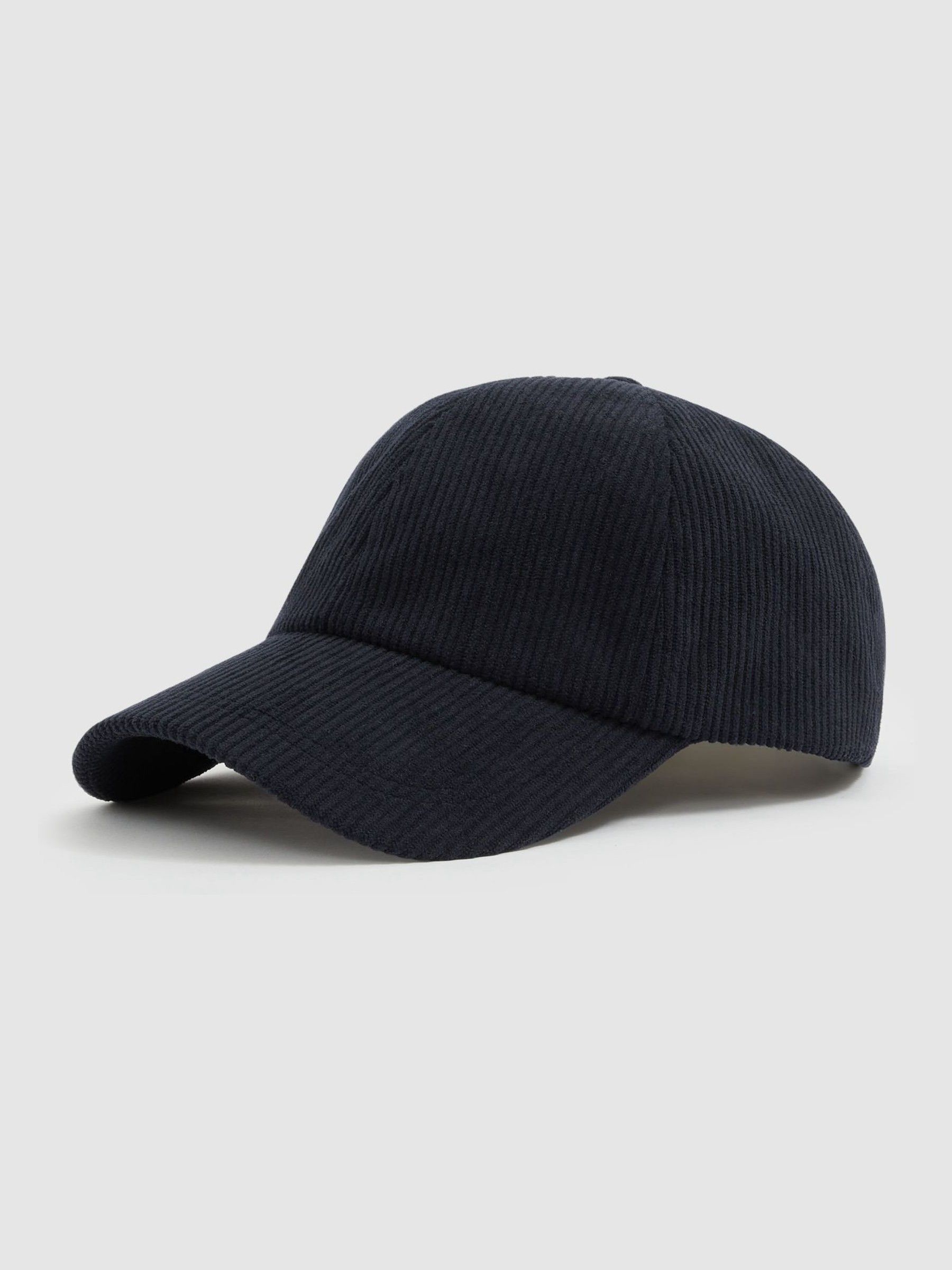 Corduroy Baseball Cap in Dark Navy - Image 1 of 4