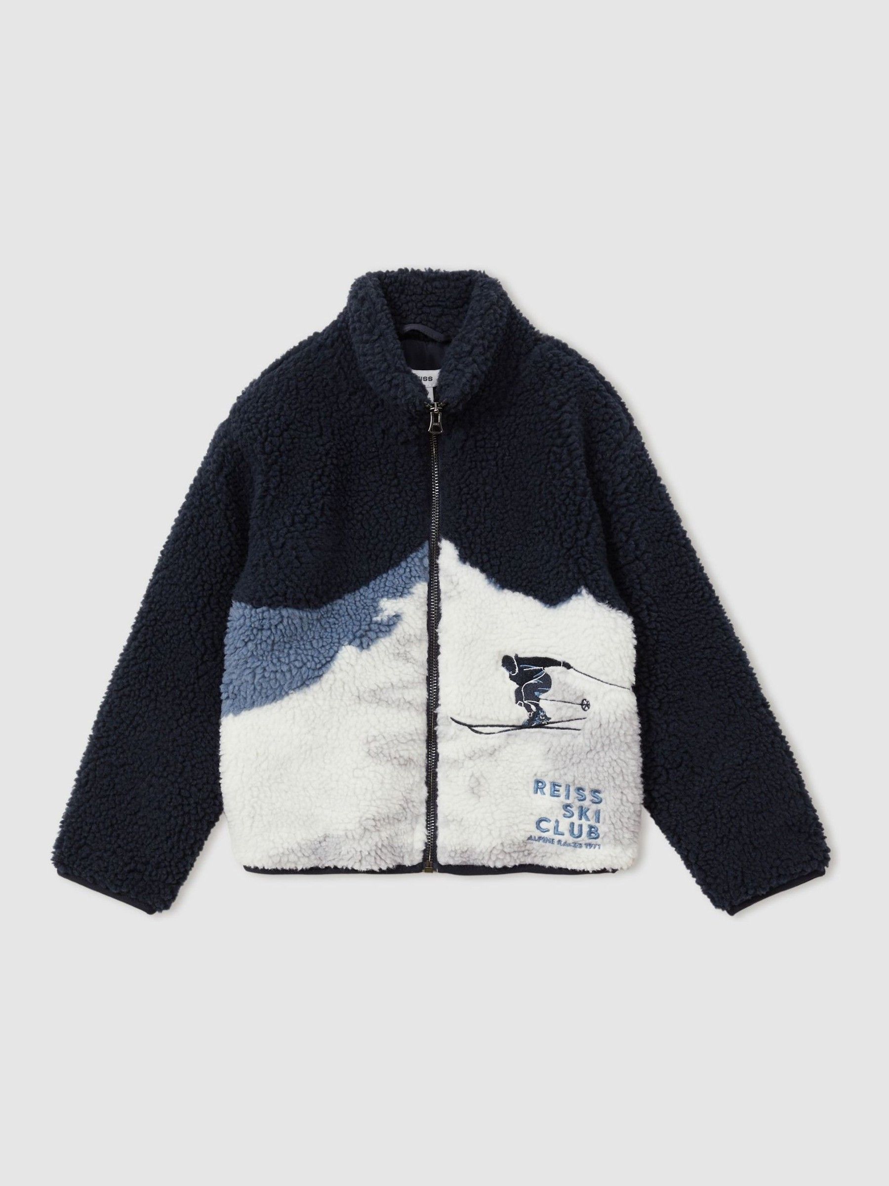 9-13 yrs Ski Landscape Fleece Jacket in Blue - Image 2 of 4