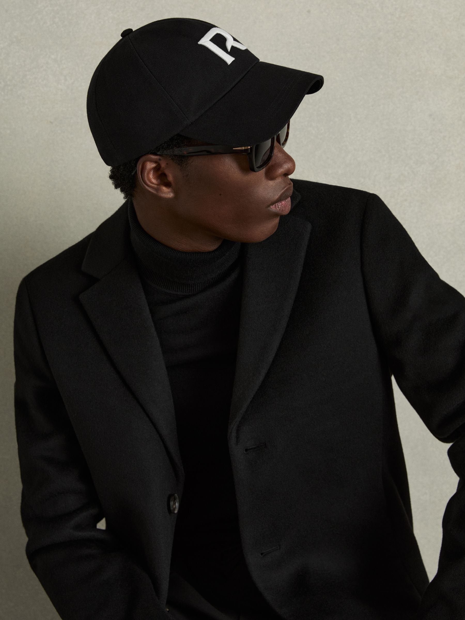 Monogram-Embroidered Twill Baseball Cap in Black/White - Image 2 of 4