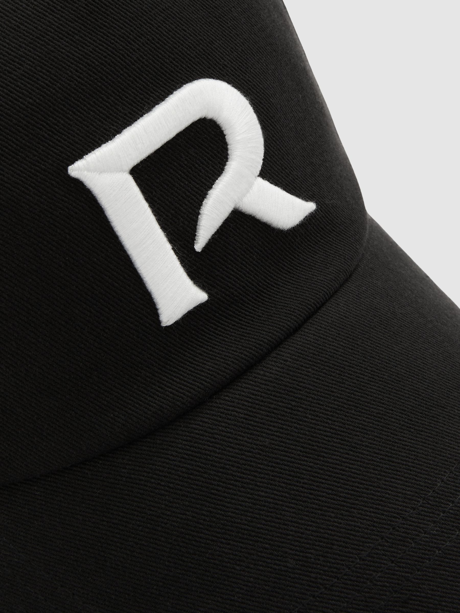 Monogram-Embroidered Twill Baseball Cap in Black/White - Image 4 of 4
