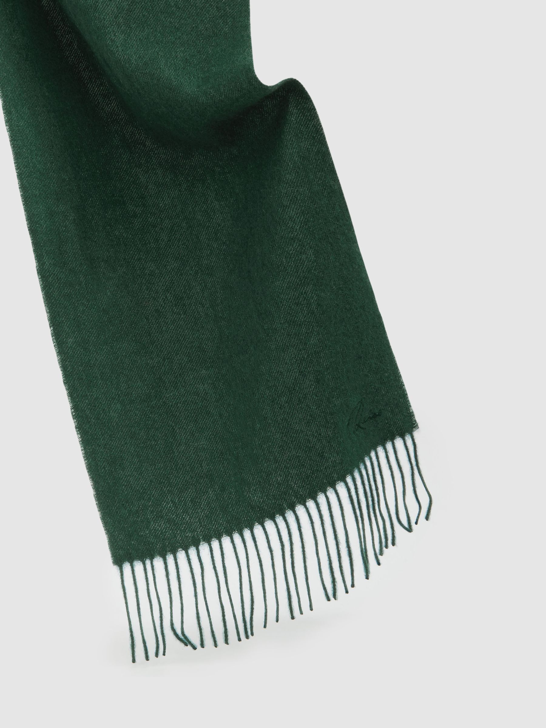 Wool and Cashmere Scarf in Dark Green - Image 4 of 4