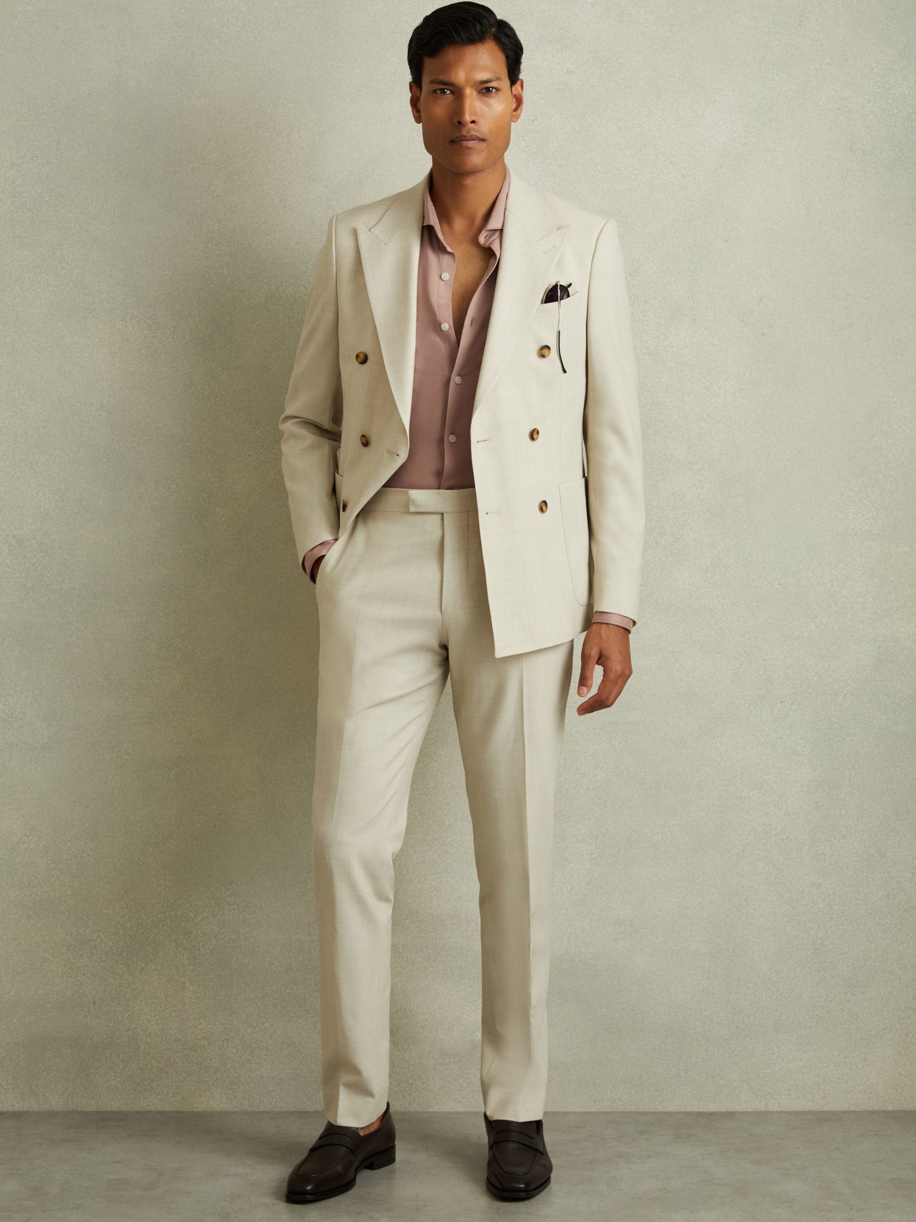 Modal Blend Cutaway Collar Shirt in Dusty Pink - Image 3 of 6