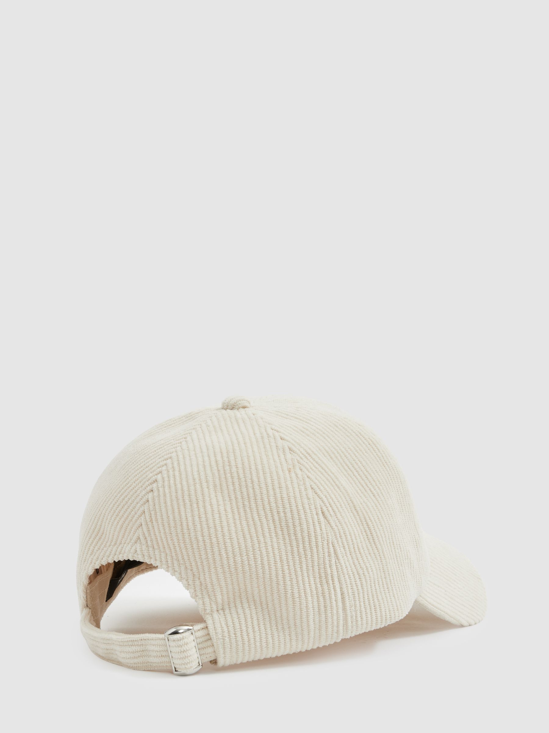 Corduroy Baseball Cap in Off White - Image 3 of 4
