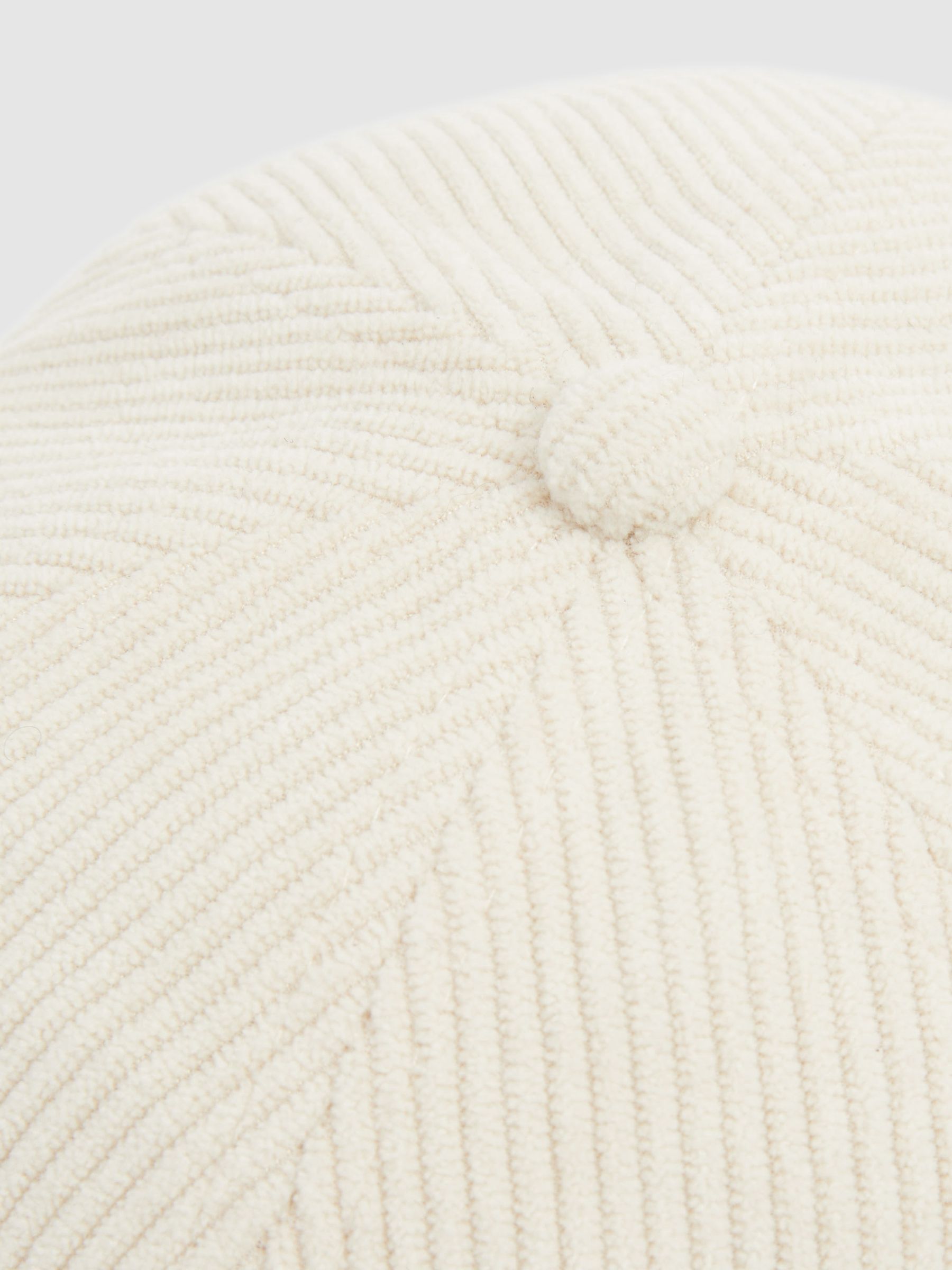 Corduroy Baseball Cap in Off White - Image 4 of 4