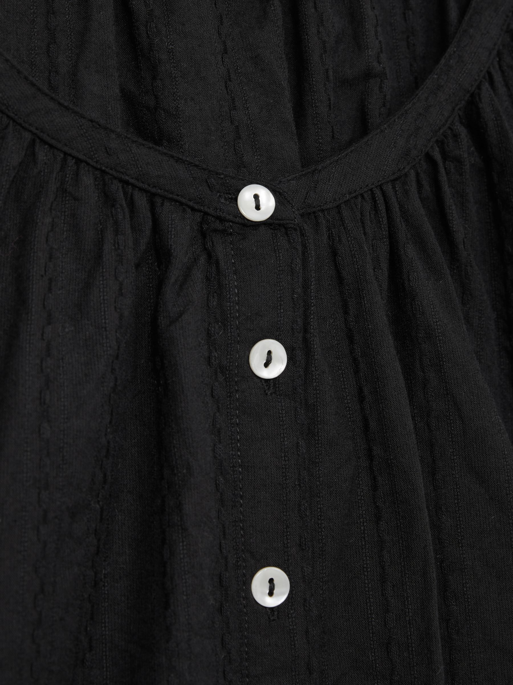 Mille Puff-Sleeve Button-Through Top in Black - Image 5 of 5