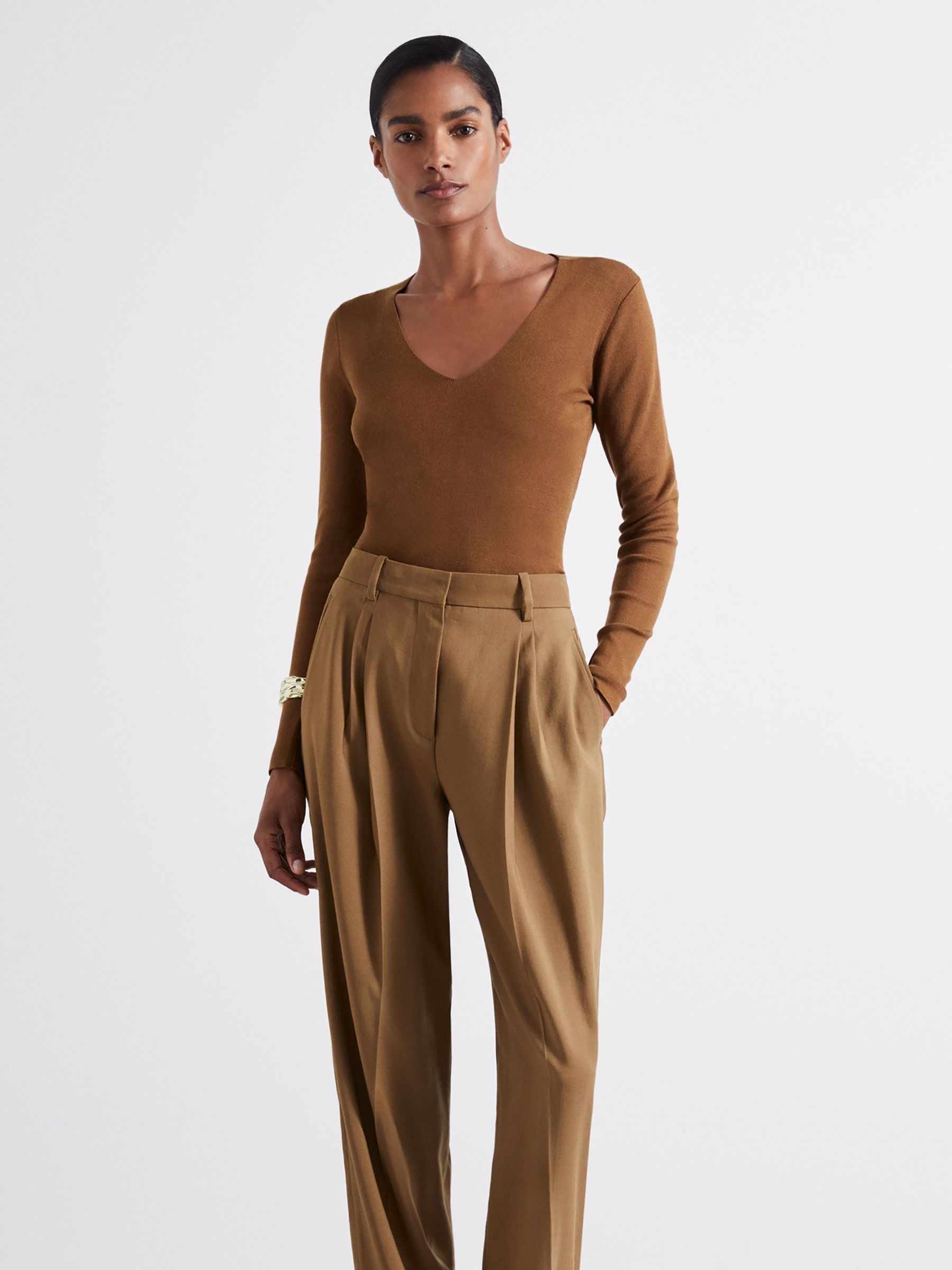 Atelier Knitted Silk-Blend Top in Chocolate - Image 4 of 5