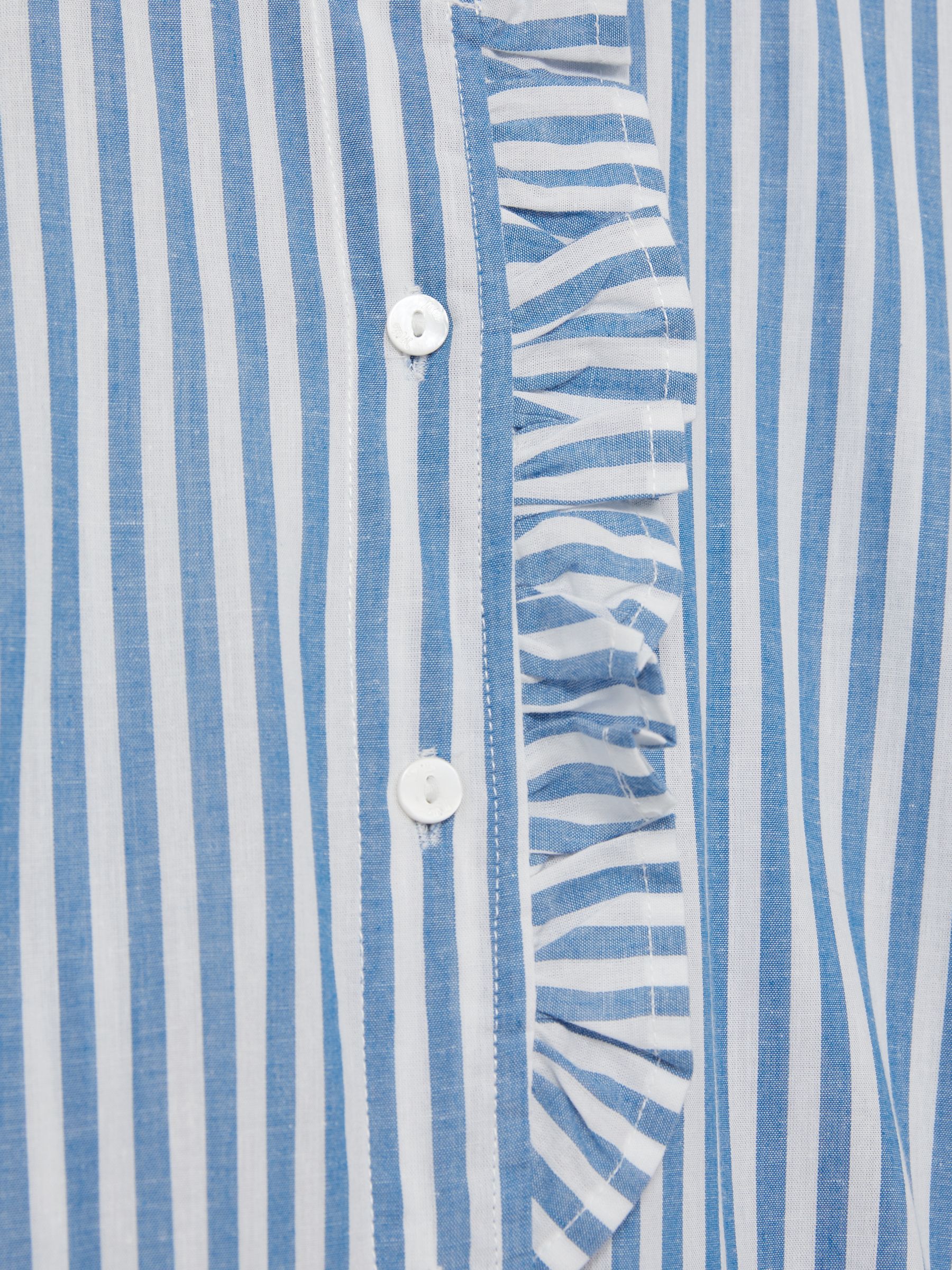 Mille 100% Cotton Striped Tiered Mini Dress in Blue Stripe - Image 6 of 6