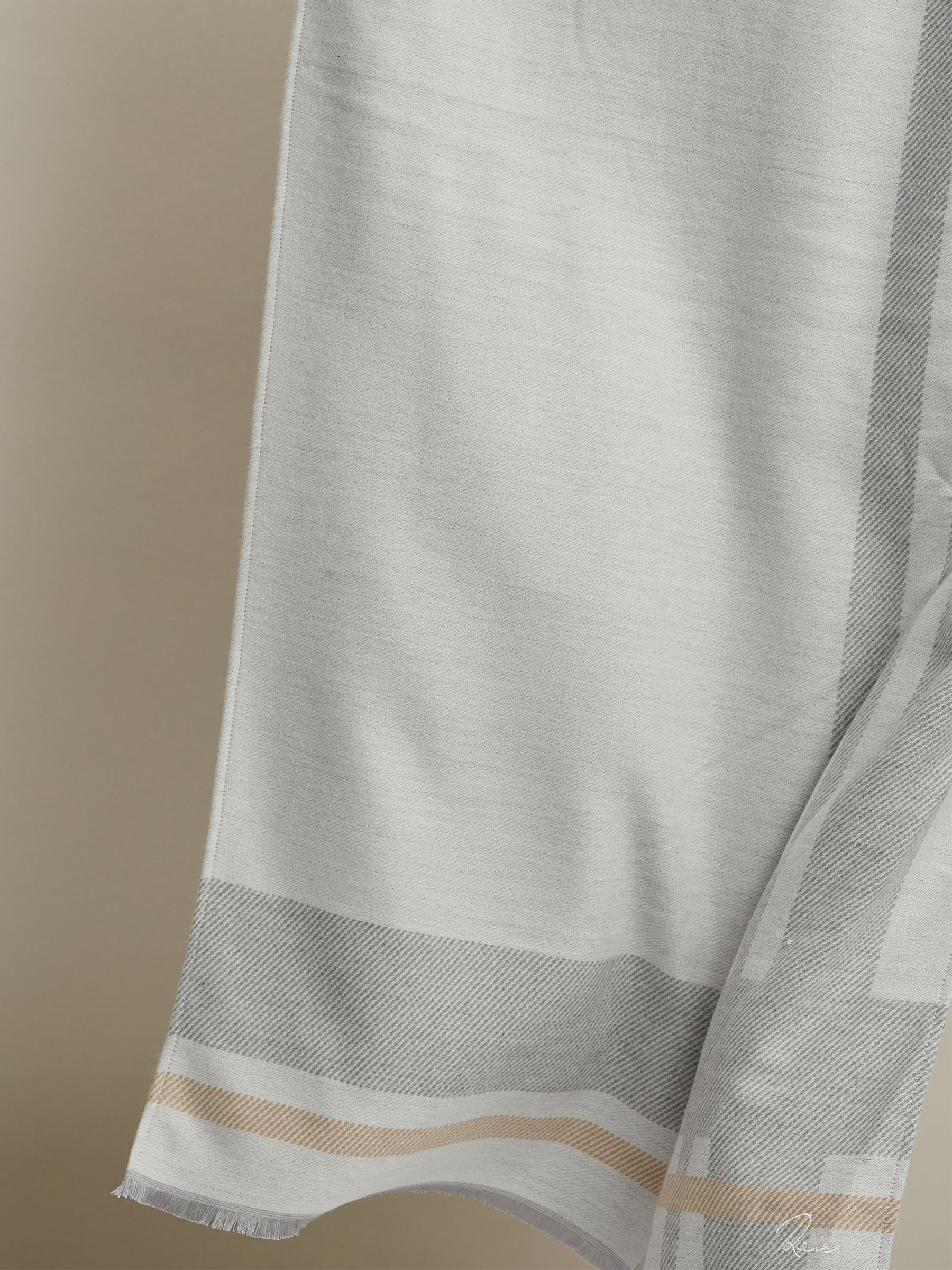 Logo-Embroidered Checked Scarf in Grey - Image 5 of 5