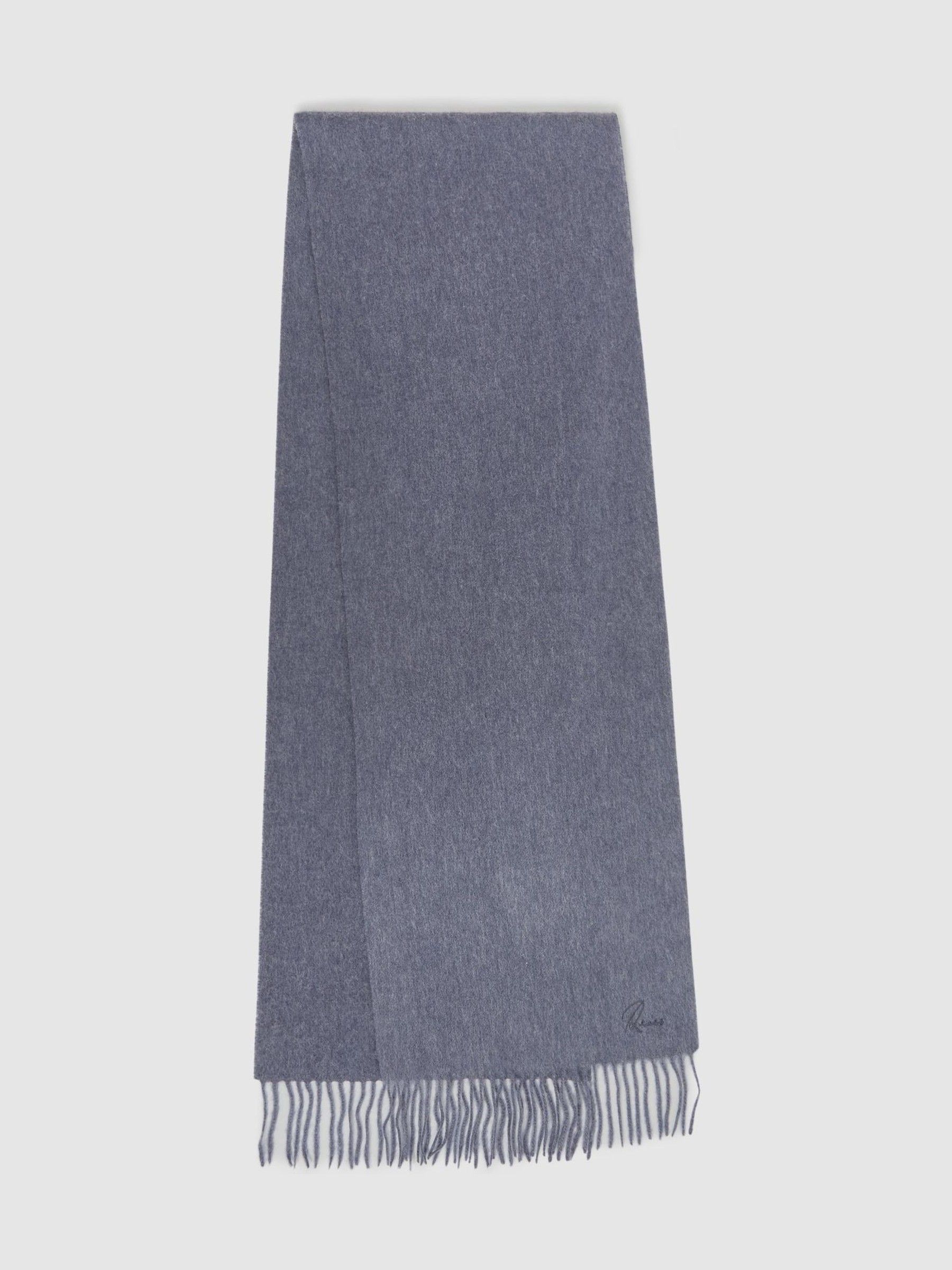 Wool and Cashmere Scarf in Indigo Melange - Image 1 of 4