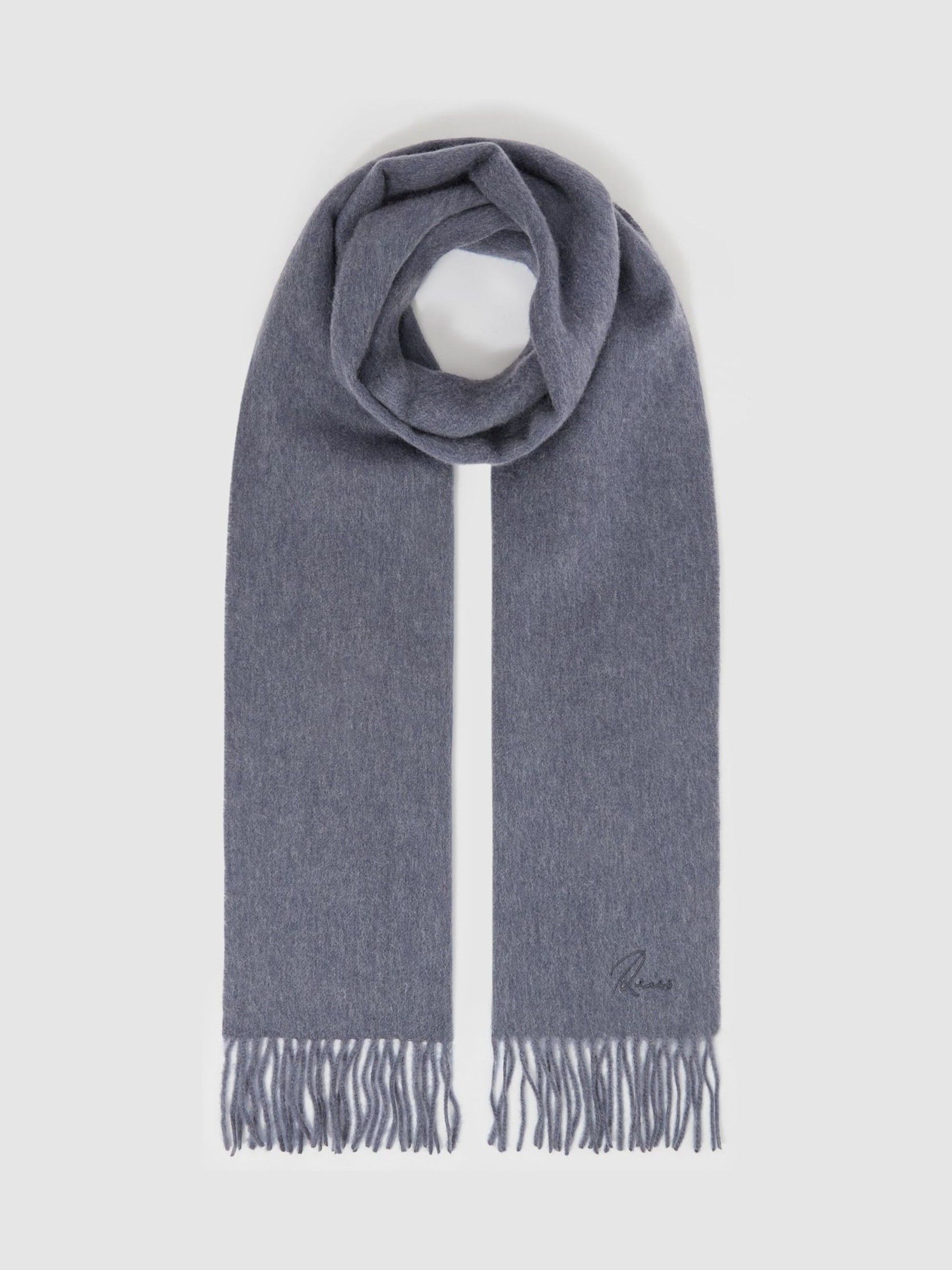 Wool and Cashmere Scarf in Indigo Melange - Image 3 of 4