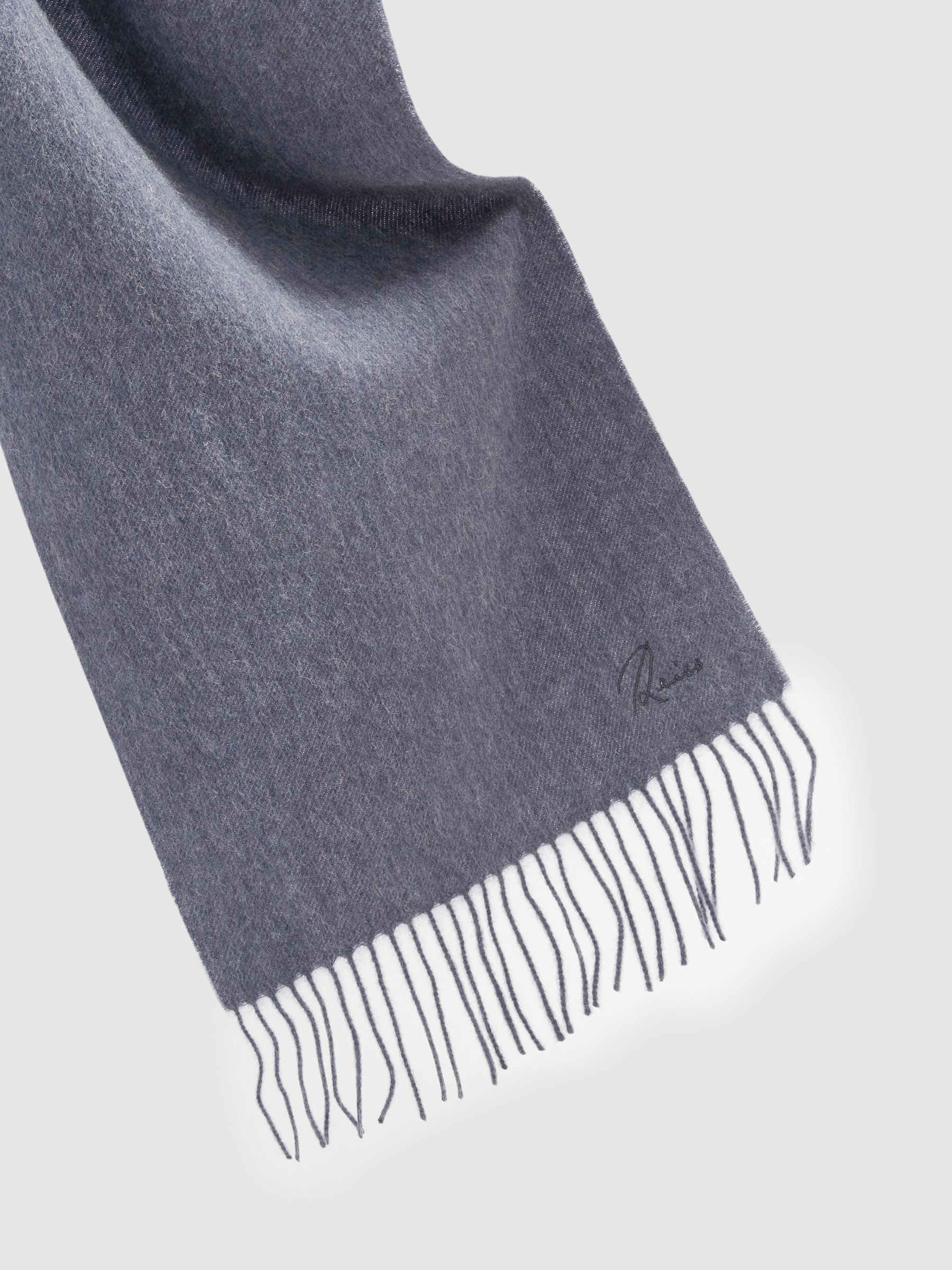 Wool and Cashmere Scarf in Indigo Melange - Image 4 of 4