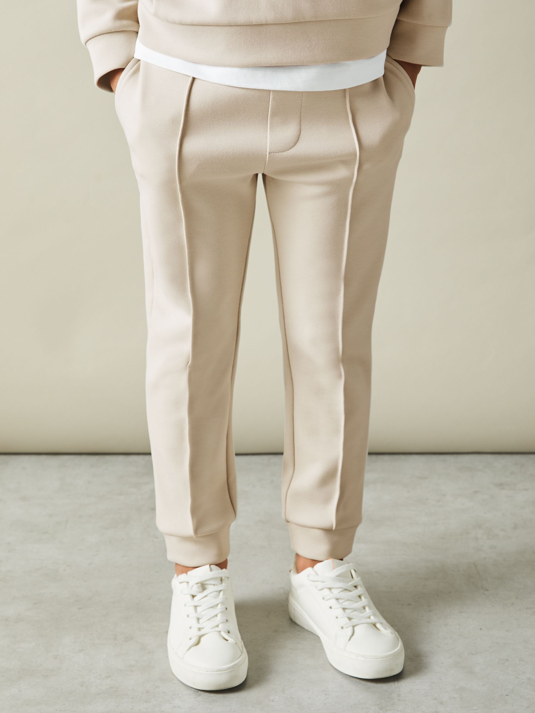 3-9 yrs Interlock Jersey Drawstring Joggers in Cement - Image 3 of 4