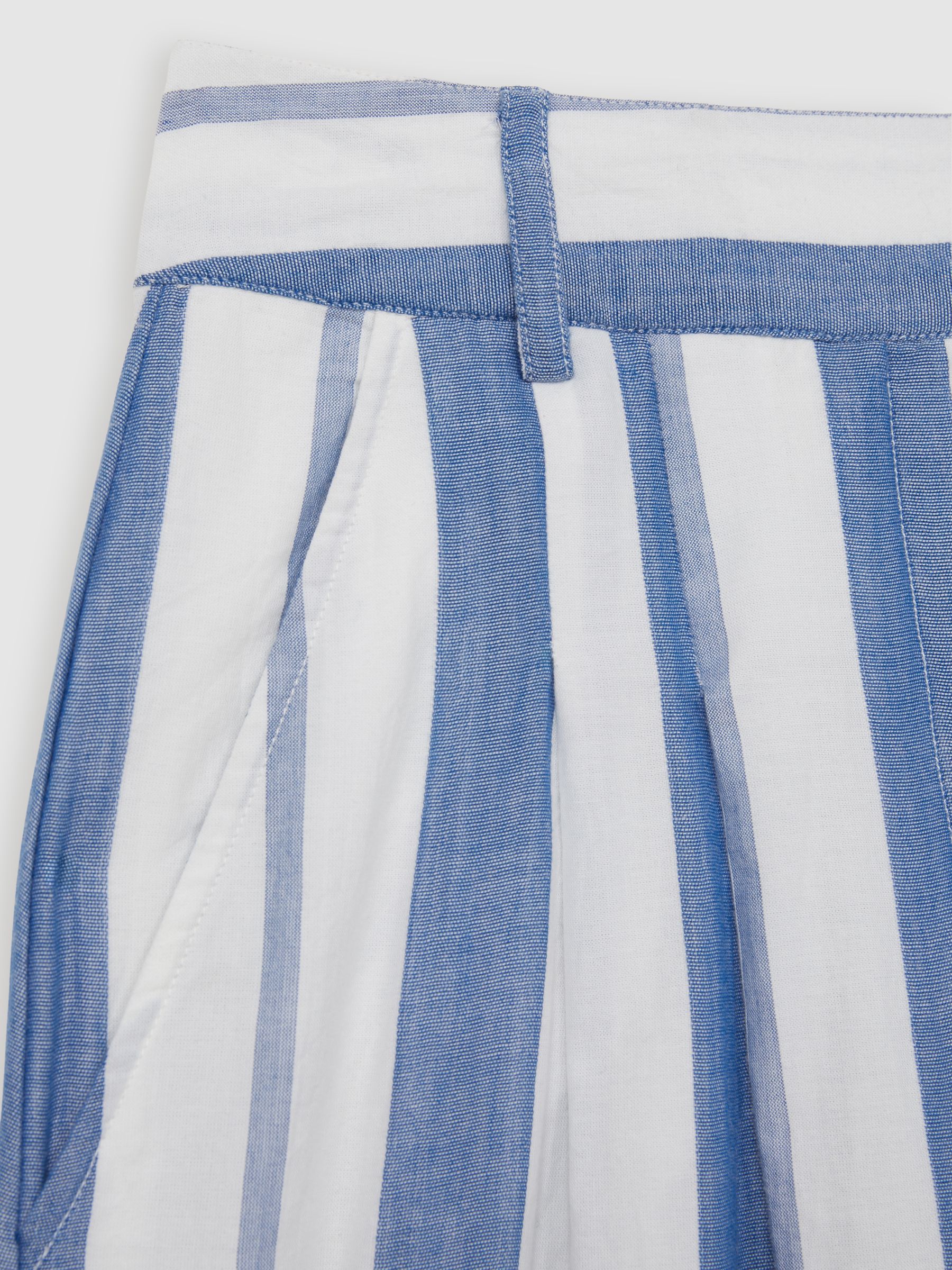 Mille 100% Cotton Striped Wide-Leg Trousers in Blue Stripe - Image 6 of 6