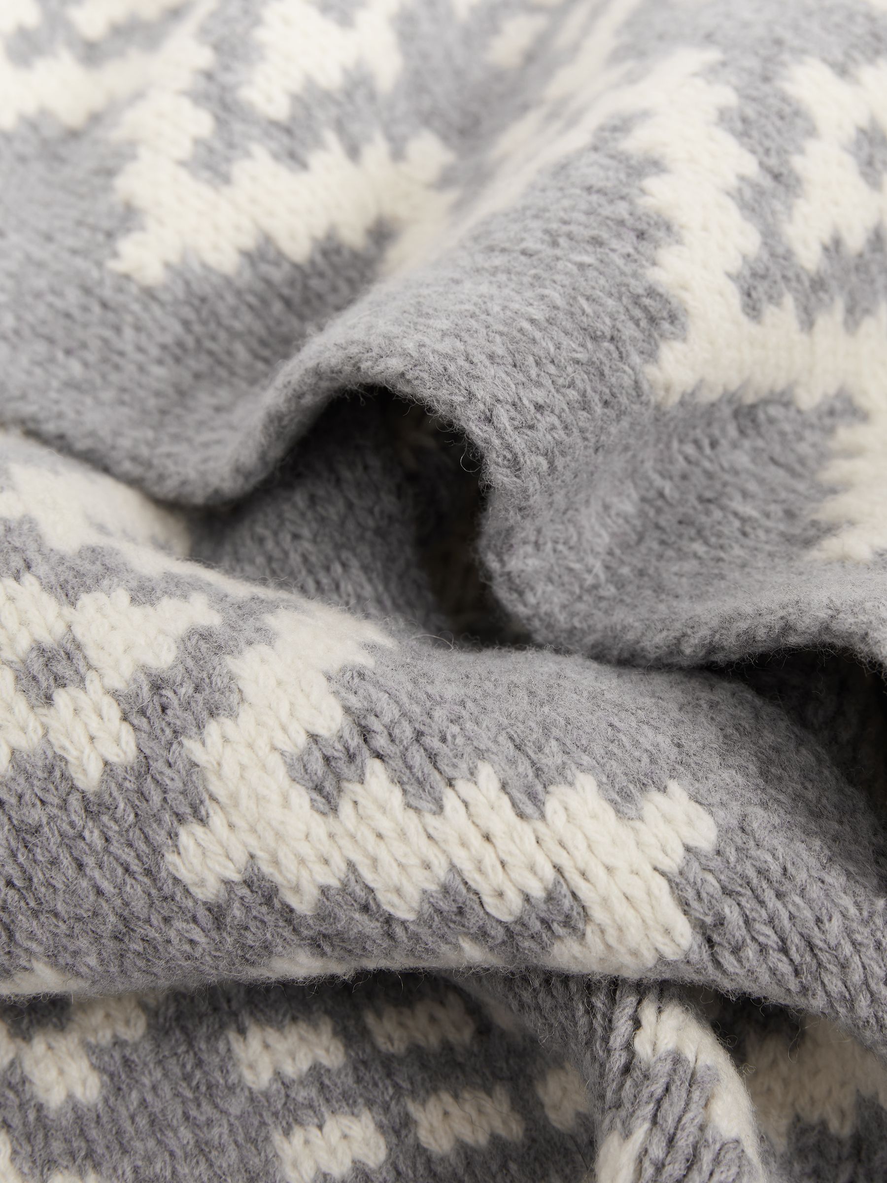 Wool-Blend Scarf in Grey/White - Image 4 of 5