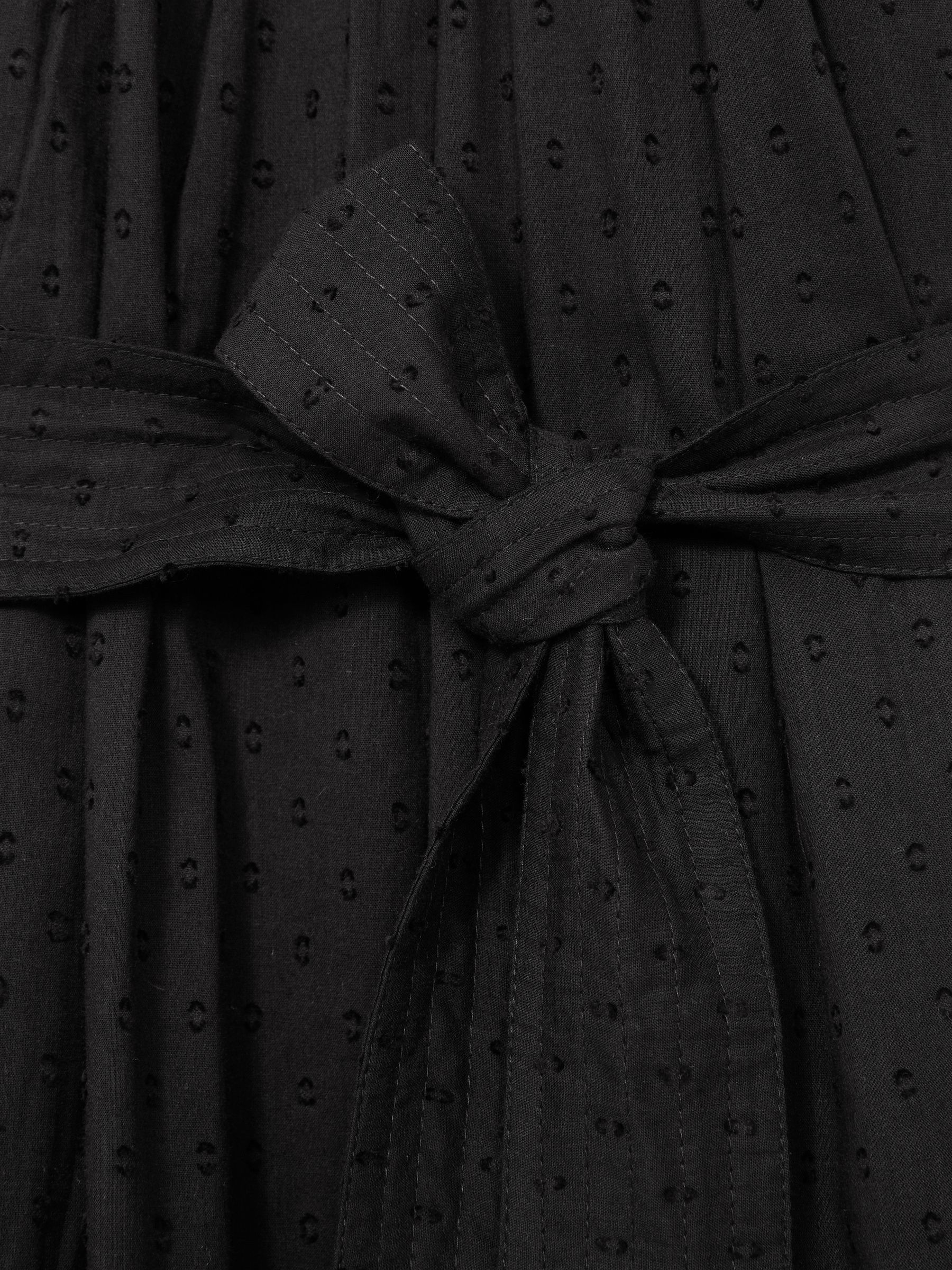 Mille 100% Cotton Off-Shoulder Belted Midi Dress in Black - Image 8 of 8