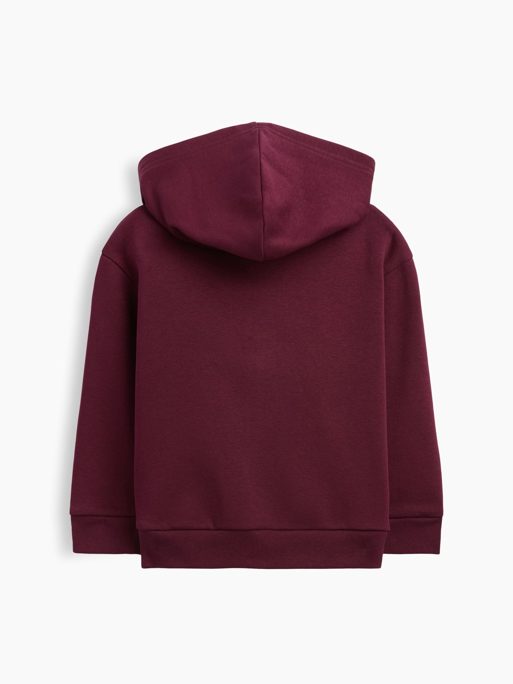 Burgundy Red Relaxed Logo Zip-Up Hoodie - Image 3 of 4