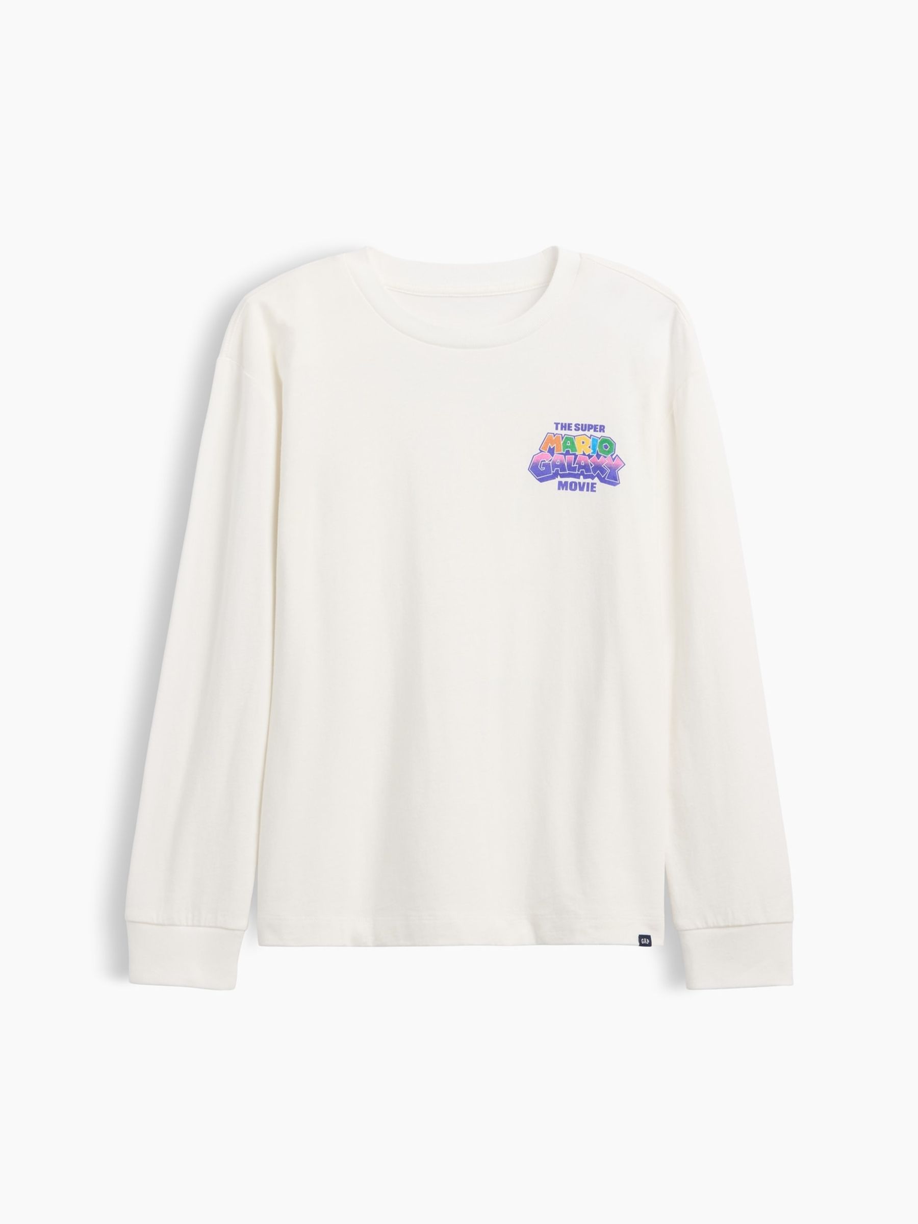 White Super Mario Relaxed Graphic Long Sleeve T-Shirt - Image 1 of 3
