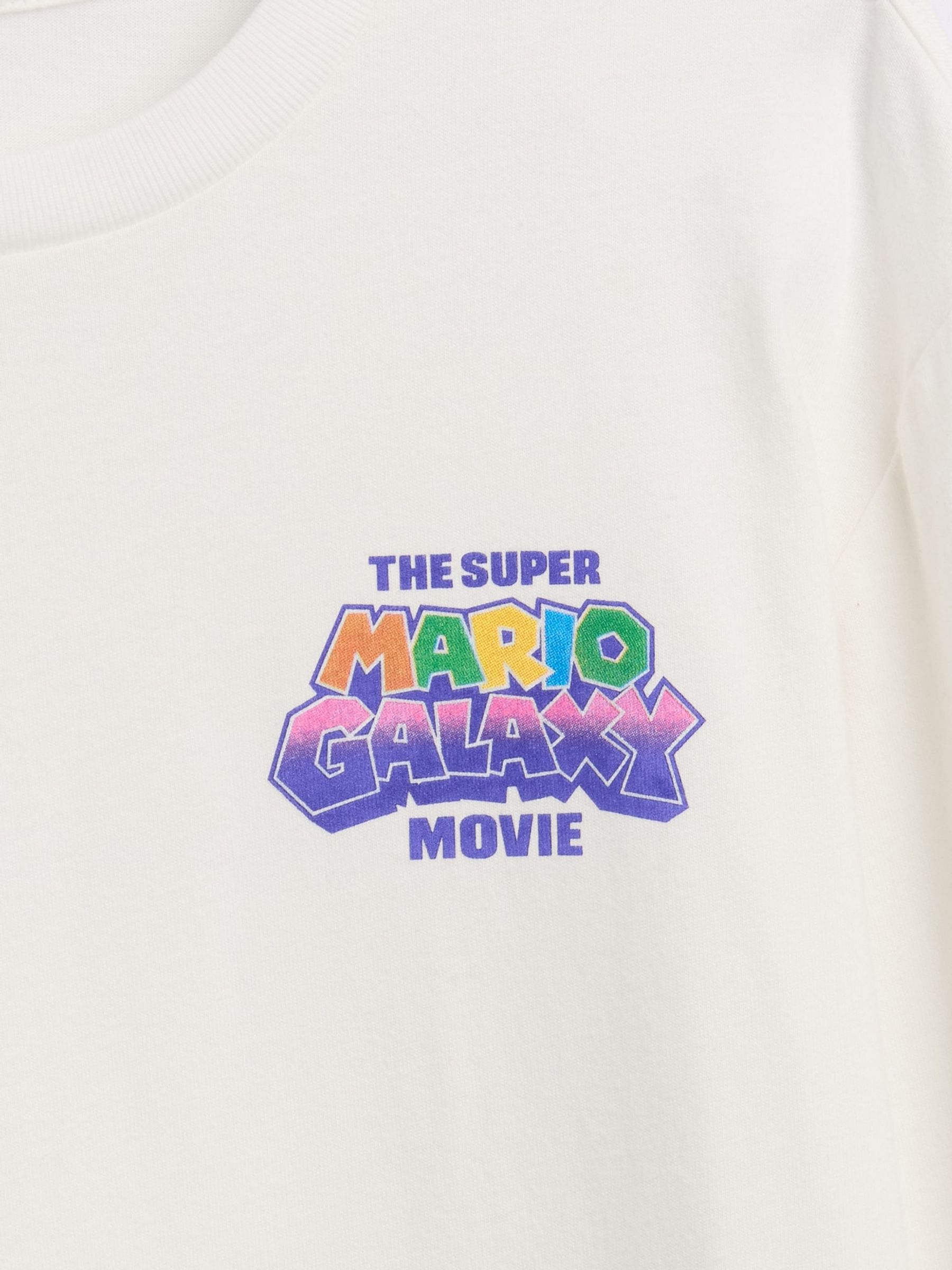 White Super Mario Relaxed Graphic Long Sleeve T-Shirt - Image 3 of 3