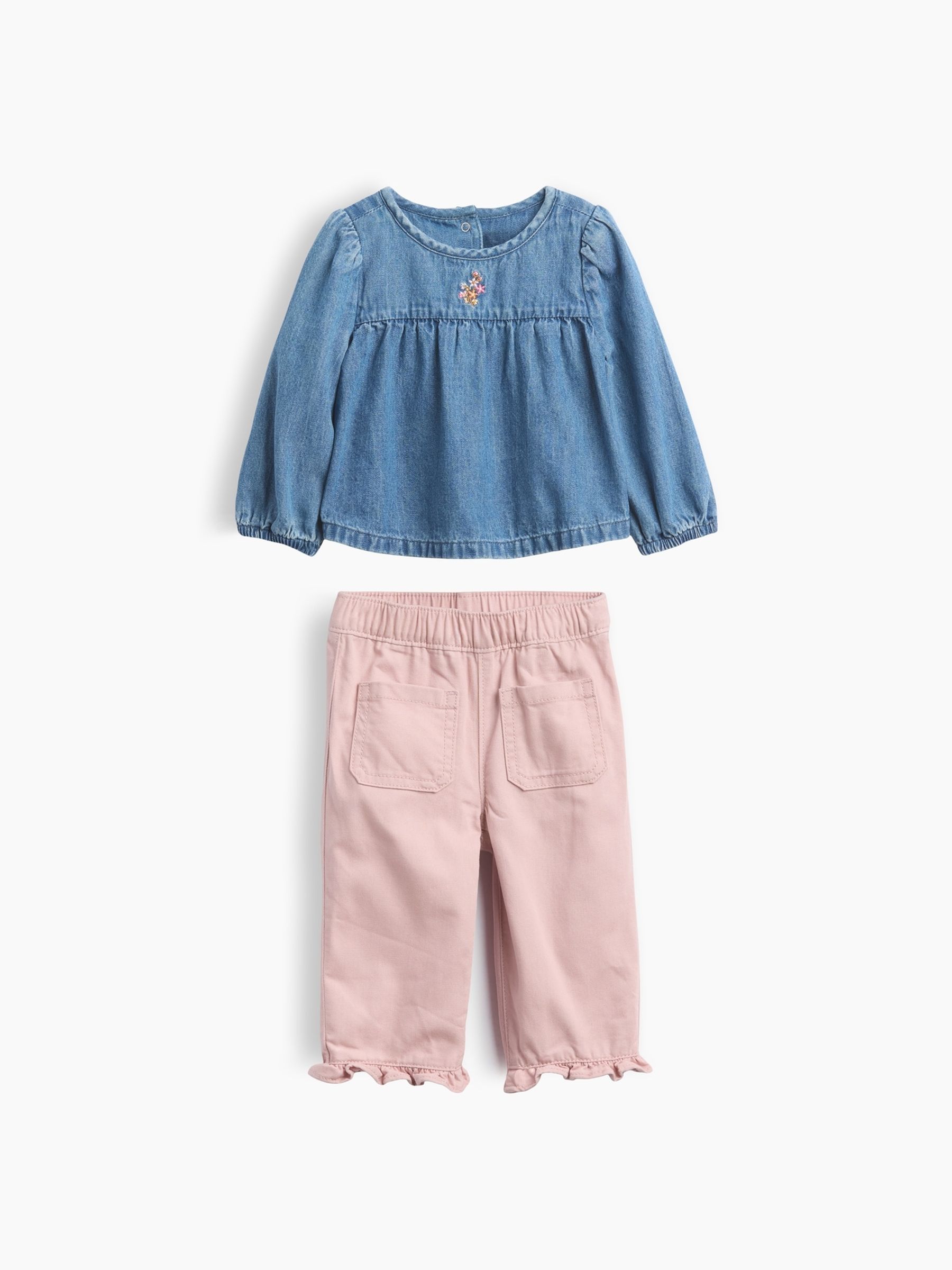 Medium Wash/Pink Denim Outfit Set - Image 1 of 3 Medium Wash/Pink Denim Outfit Set - Image 1 of 3