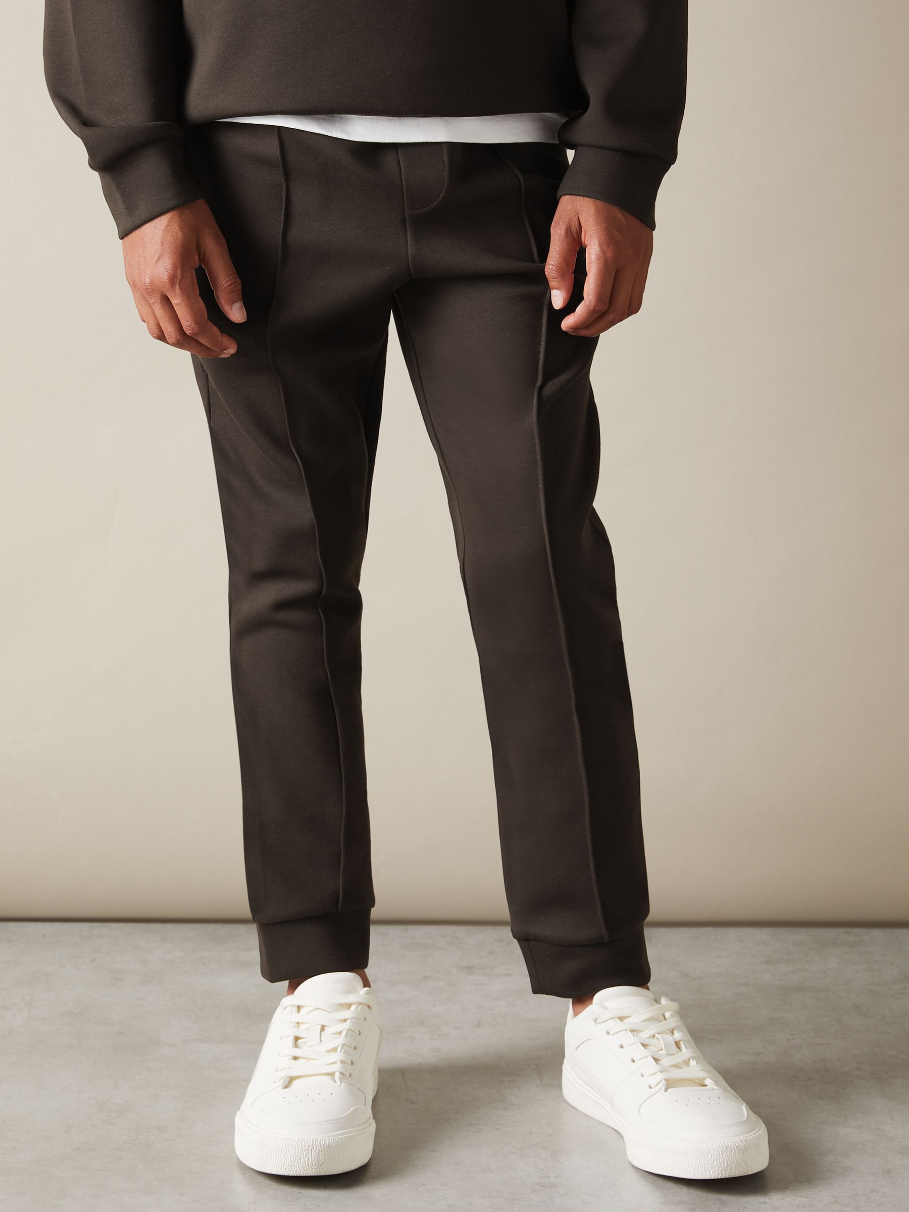 9-13 yrs Interlock Jersey Drawstring Joggers in Chocolate Brown - Image 1 of 4