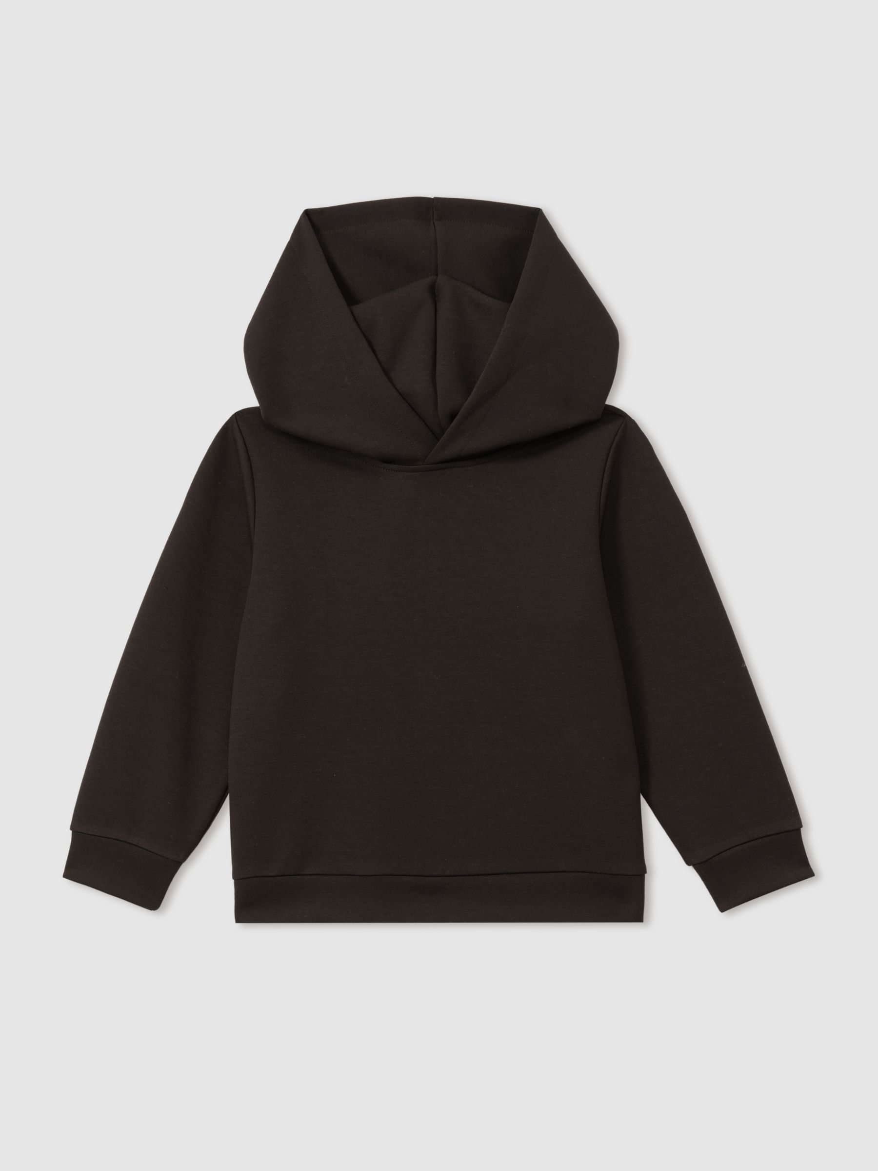 9-14 yrs Interlock Jersey Hoodie in Chocolate Brown - Image 2 of 4