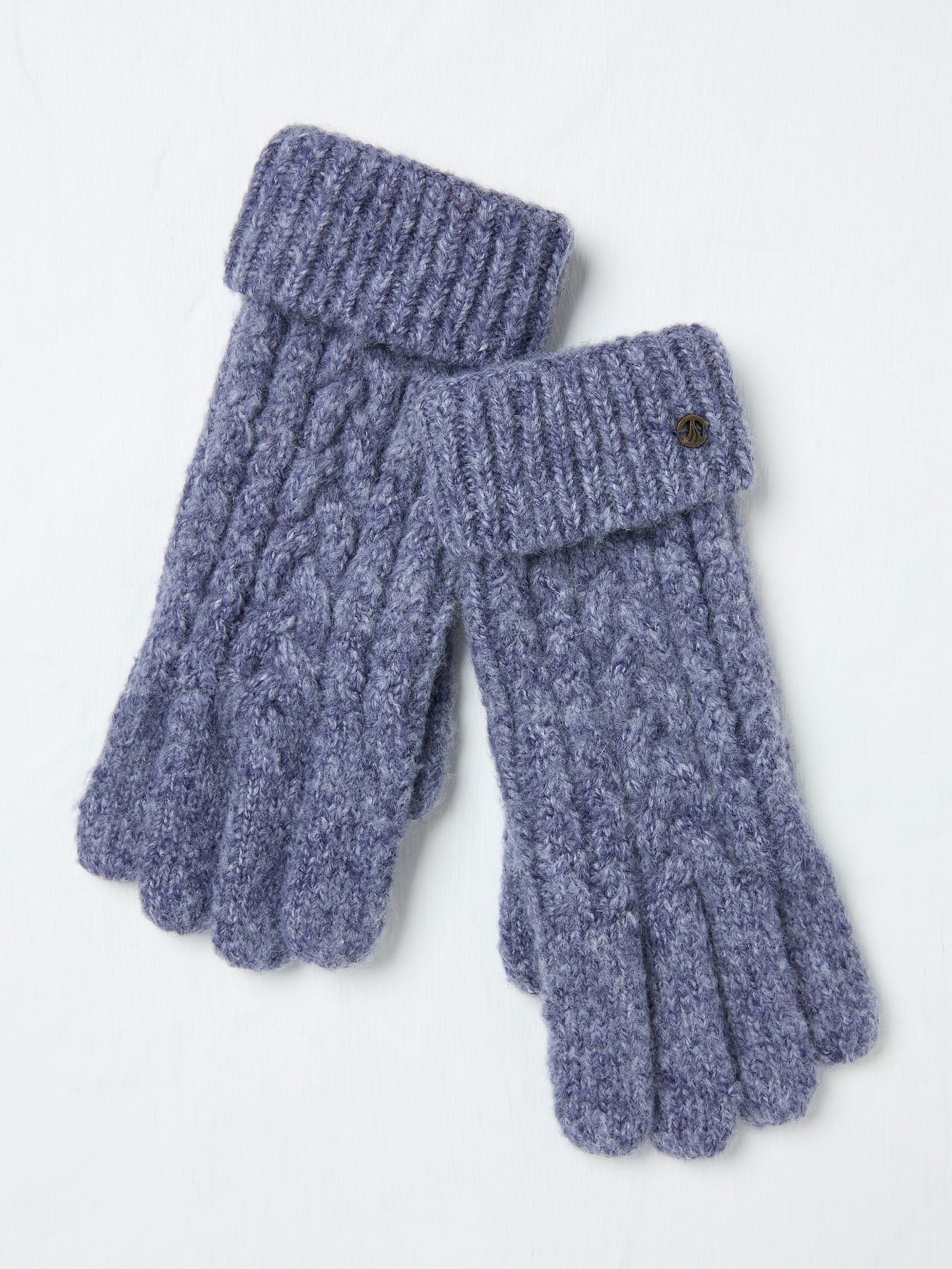Blue Cable Knit Gloves - Image 1 of 2