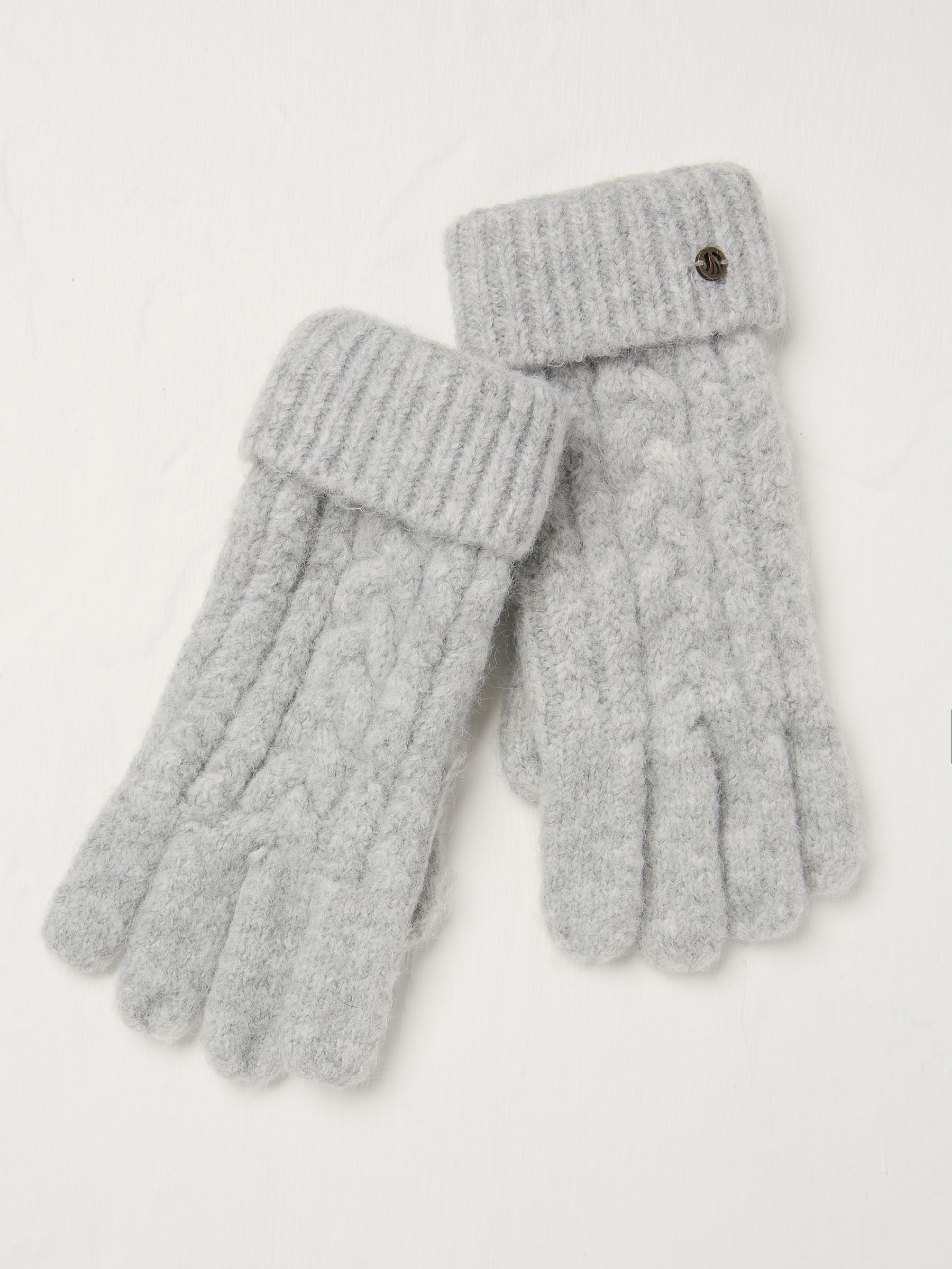 Grey Cable Knit Gloves - Image 1 of 2