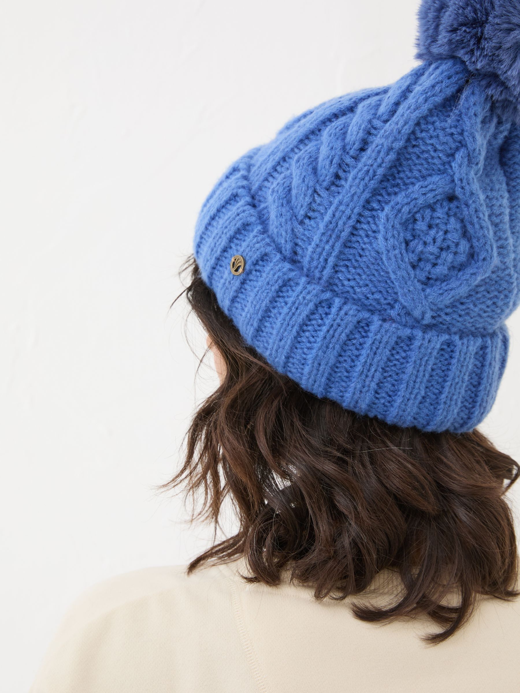 Blue Billie Cable Bobble Hat - Image 2 of 4